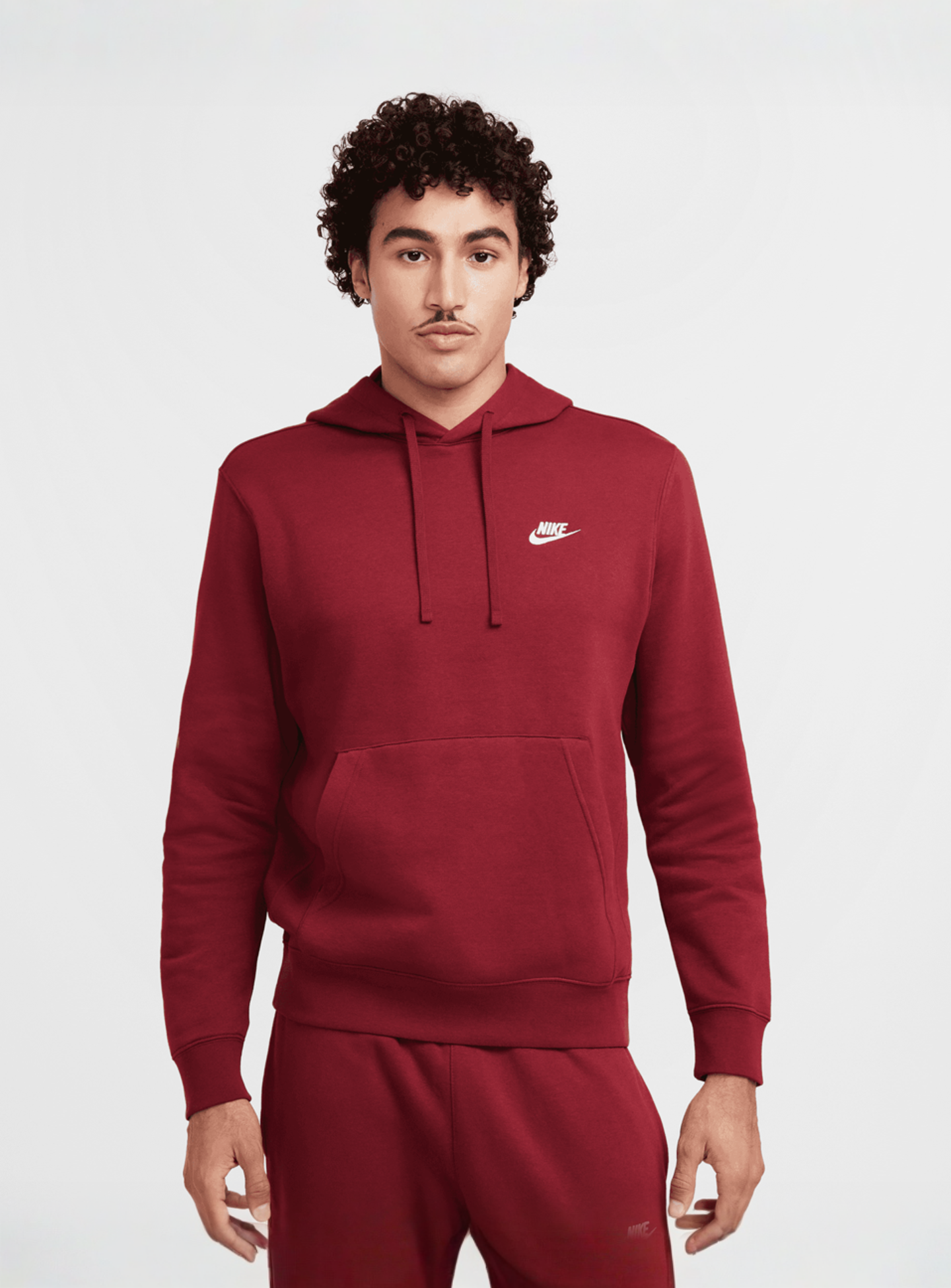 Nike, Sportswear Club Fleece Hoodie, red, Image 1 of 7