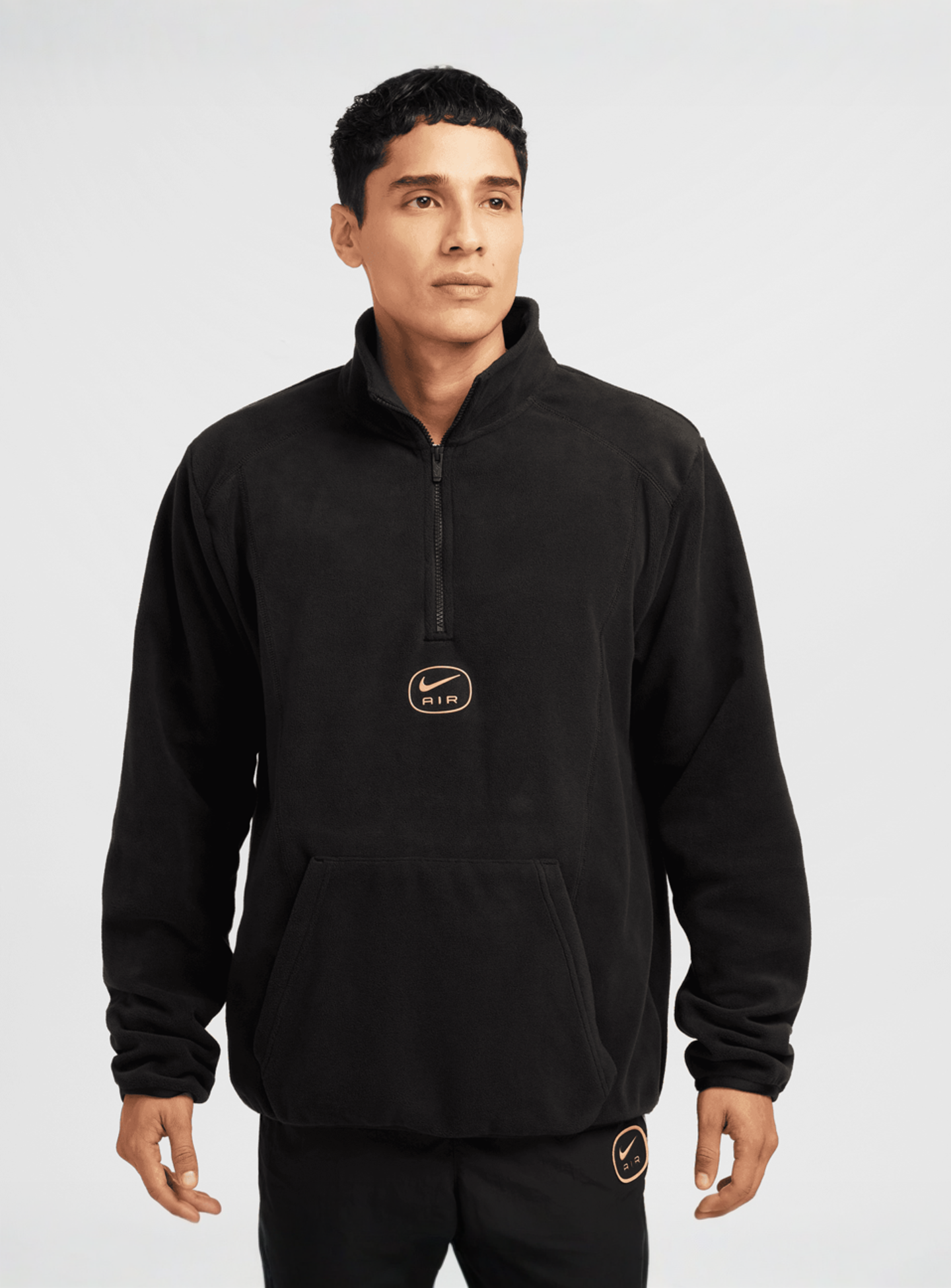 Nike, Sportswear Swoosh Air Half-Zip Polar Fleece, black, Image 1 of 7