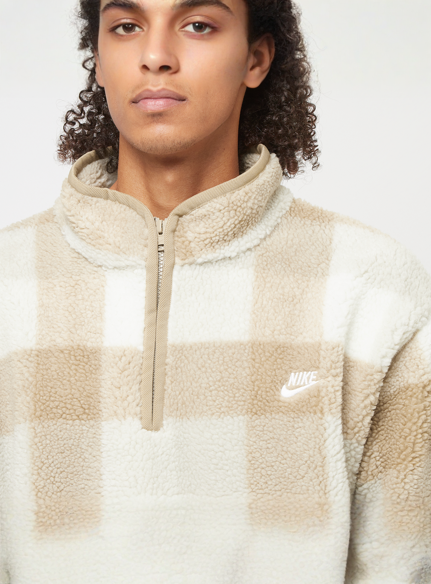 Nike, Club Seasonal Winterized All Over Print Halfzip, beige, Image 3 of 4