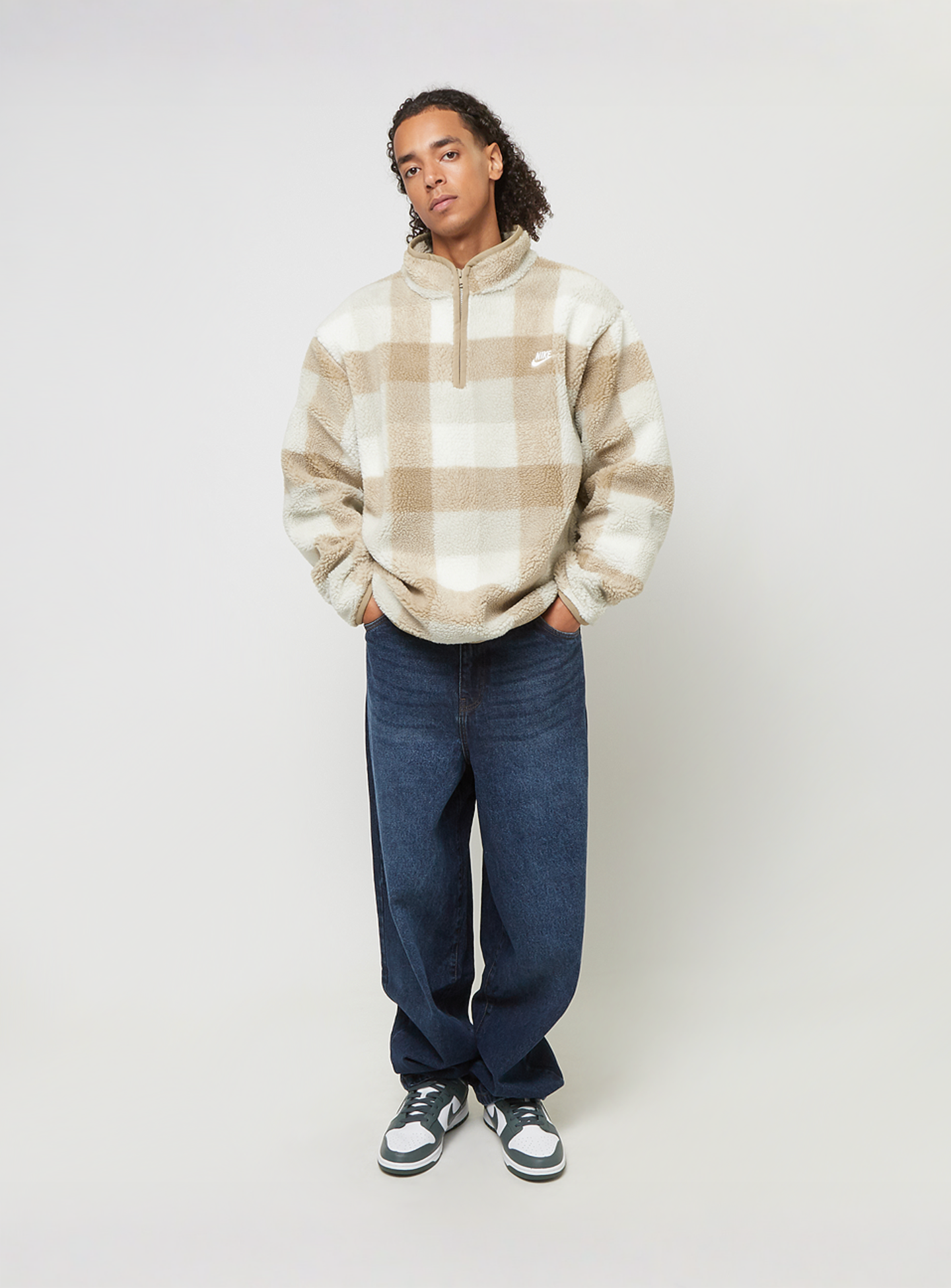 Nike, Club Seasonal Winterized All Over Print Halfzip, beige, Image 4 of 4