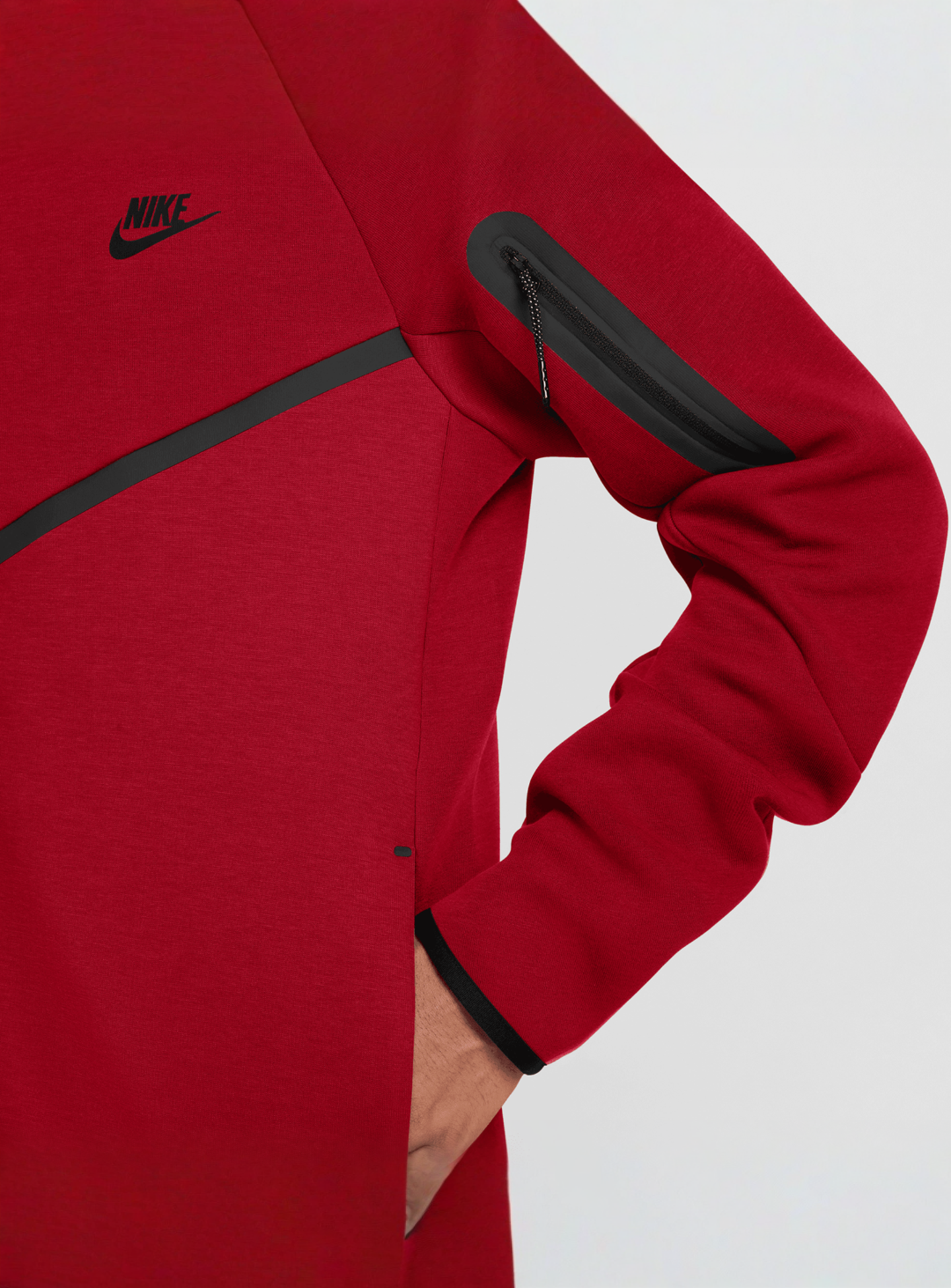 Nike, Tech Fleece Windrunner, red, Image 3 of 3