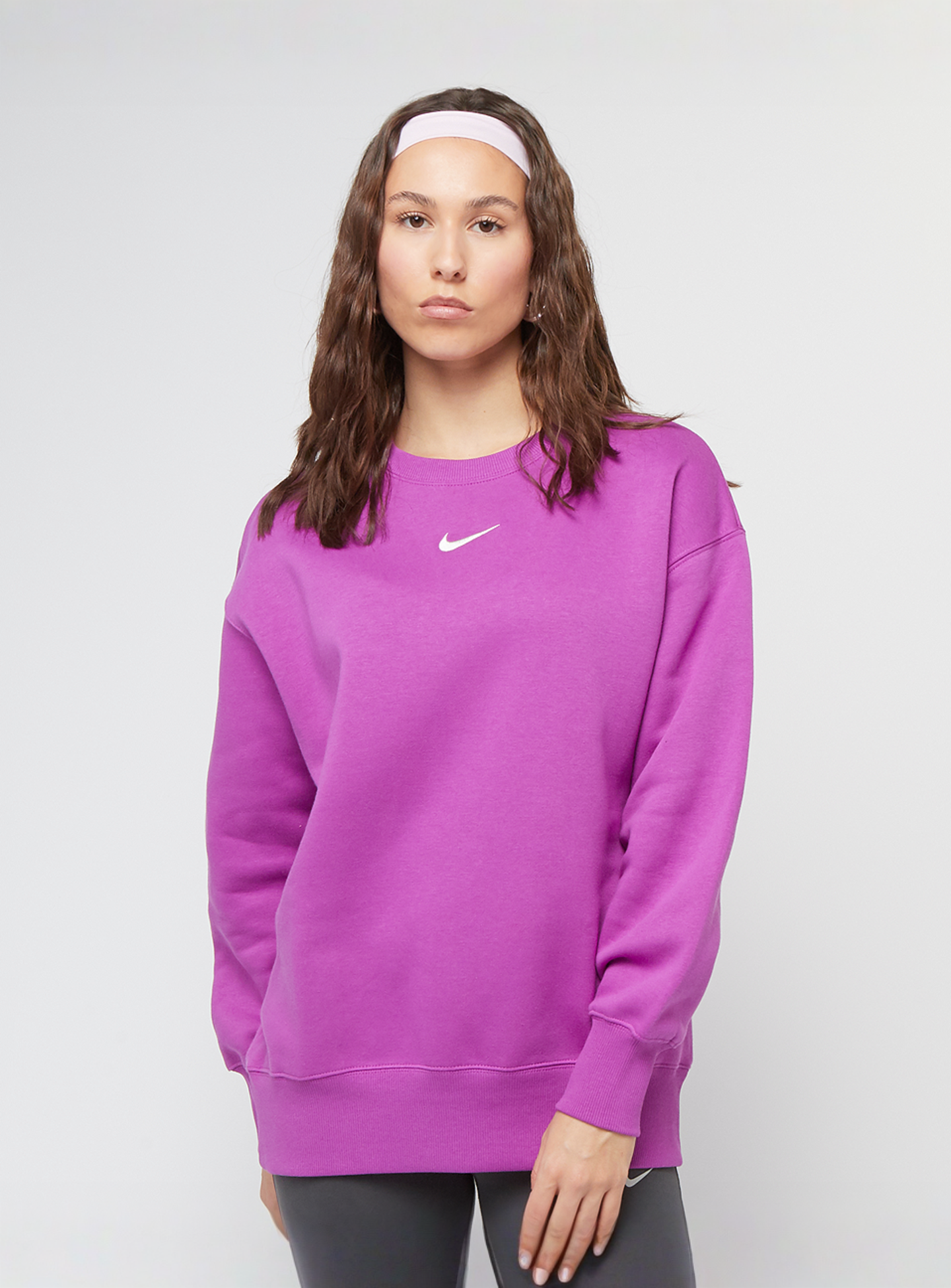 Nike, Phoenix Fleece Oversized Crew, light pink, Image 1 of 4