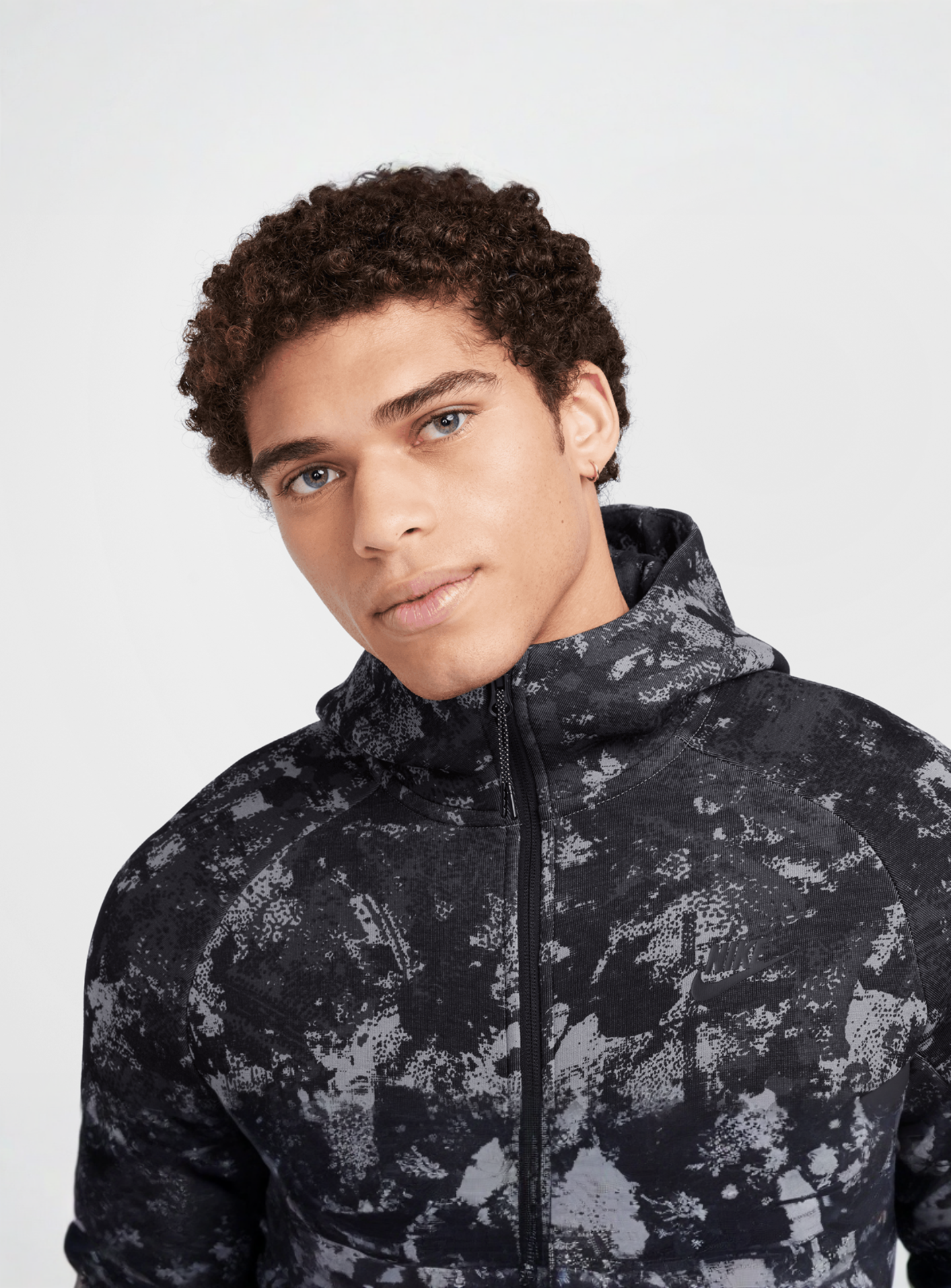 Nike, Tech Fleece Woven Windrunner Full Zip Jacket, black, Image 3 of 7