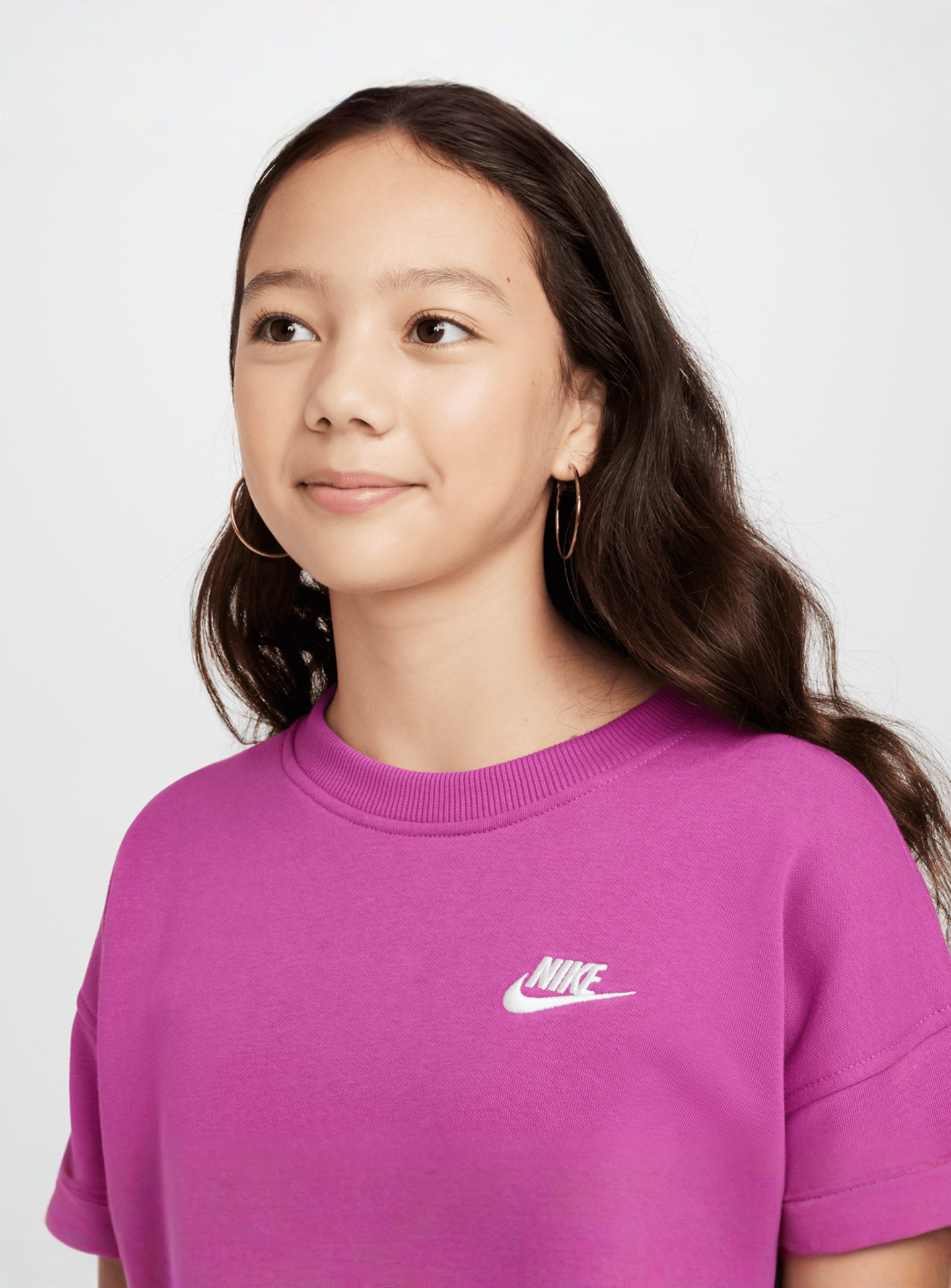 Nike, Sportswear Club Fleece Oversized Crew, light pink, Image 3 of 5