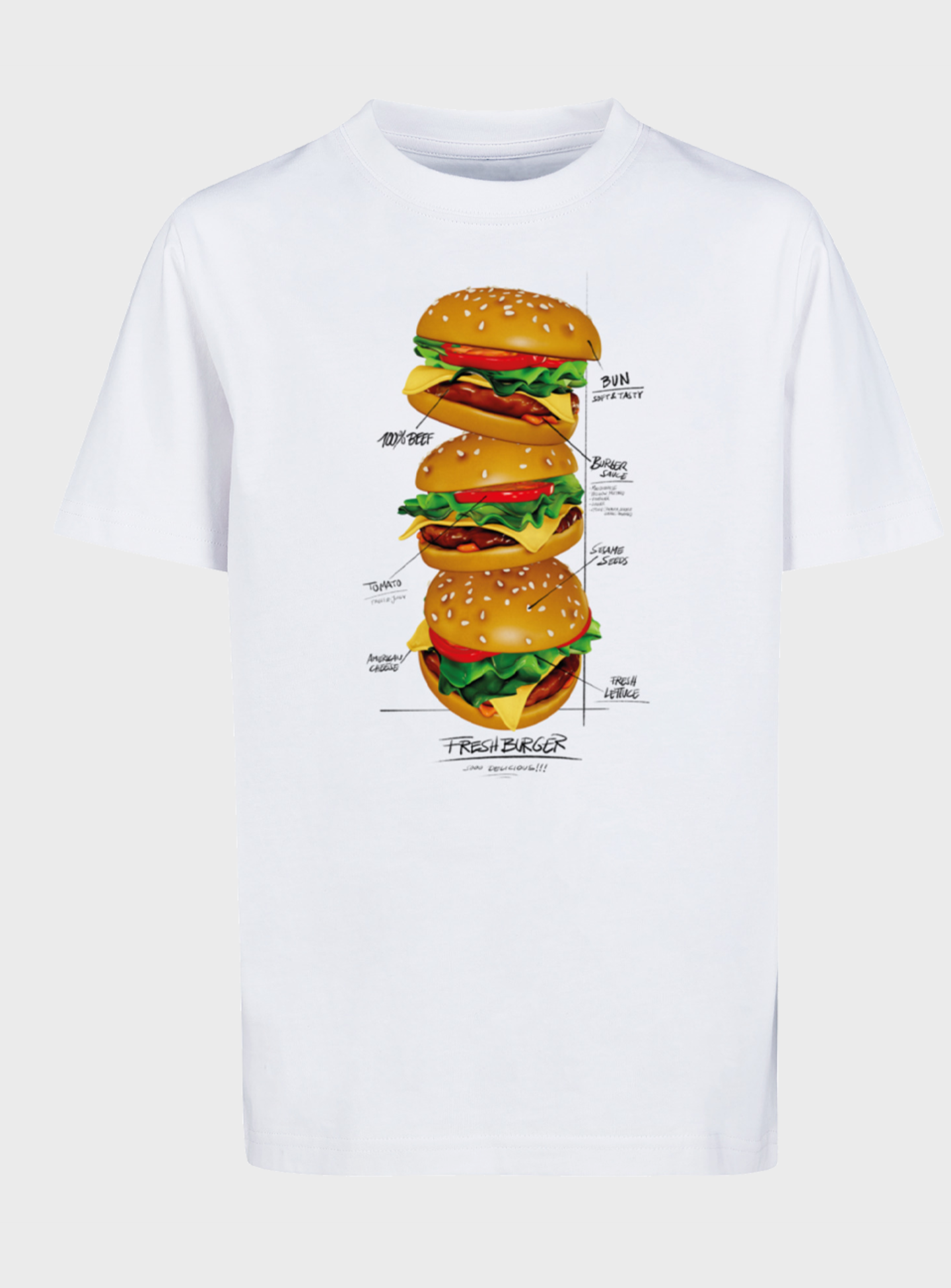 Mister Tee - Kids, Triple Burger Tee, white, Image 1 of 3