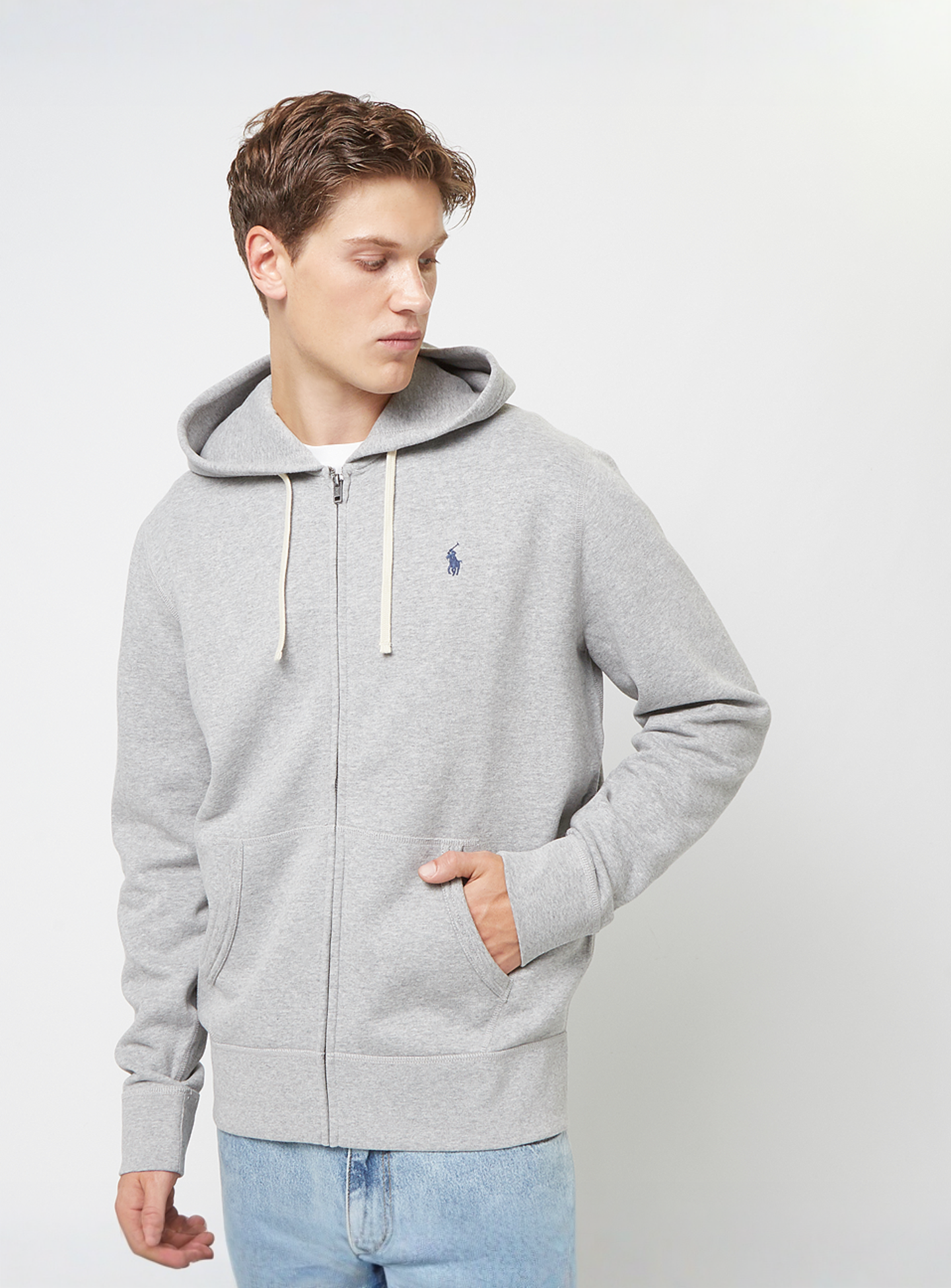 Polo Ralph Lauren, LSFZHOODM6-Long Sleeve-Knit, grey, Image 1 of 4