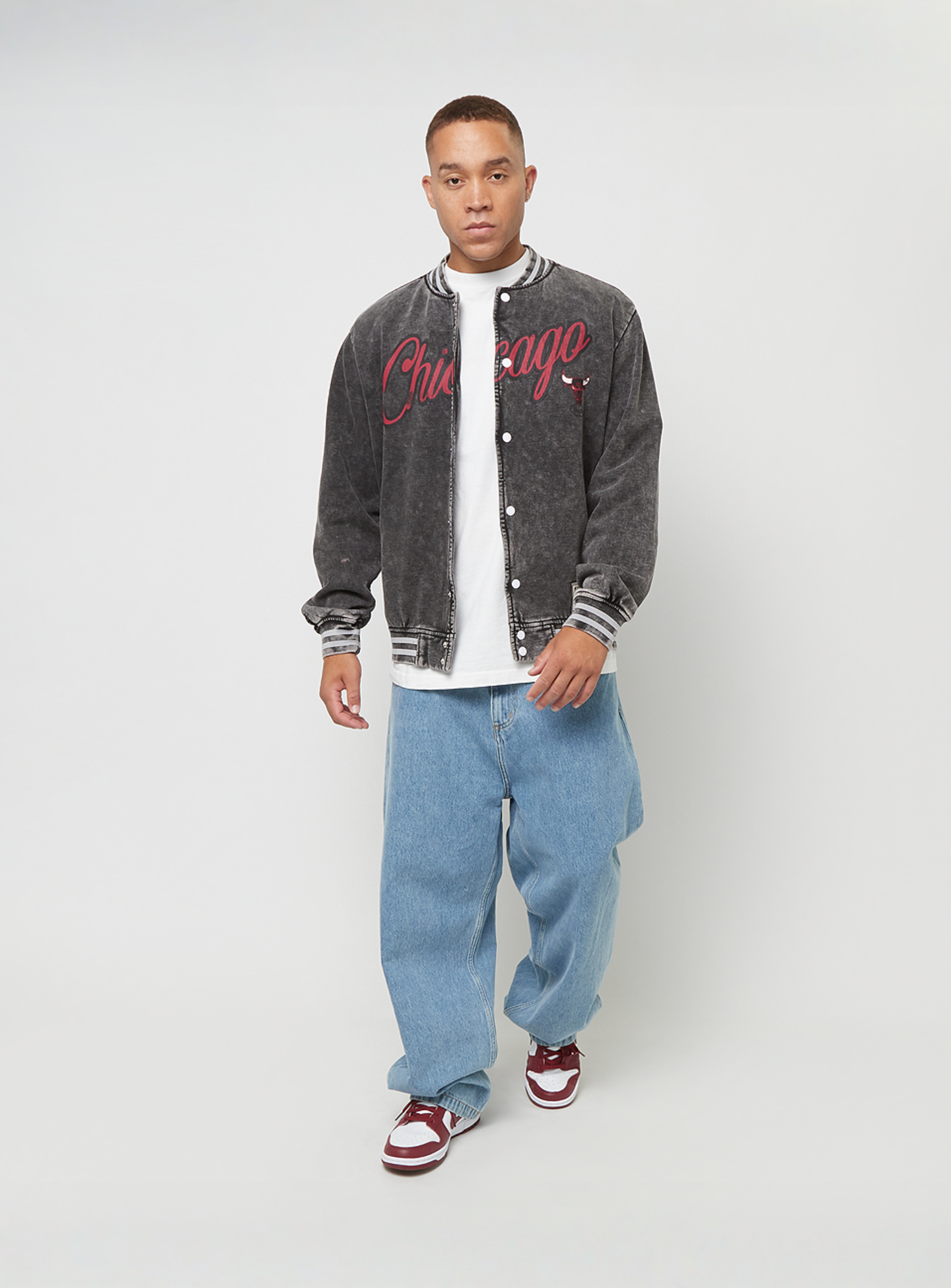 Mitchell & Ness, NBA Oversized Varsity Jacket Chicago Bulls, grey, Image 5 of 5