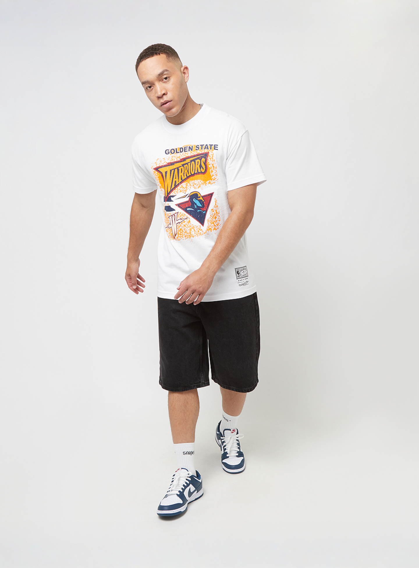 Mitchell & Ness, NBA Destination Leisure Shortsleeve Graphic Tee Golden Warriors, white, Image 5 of 5