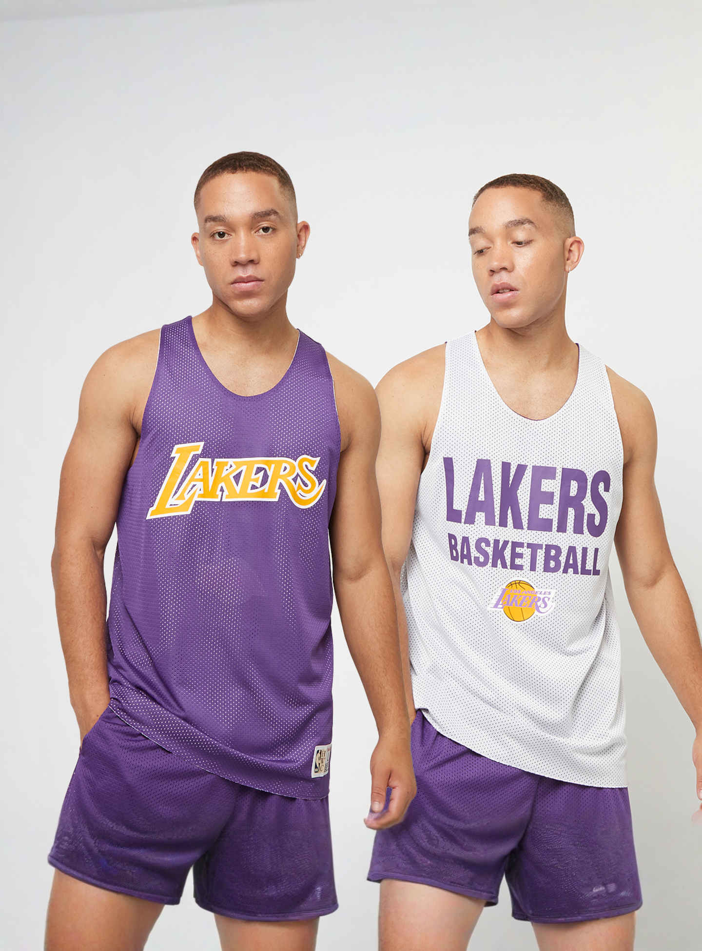 Mitchell & Ness, NBA Reversible Mesh Tank Vintage Logo La Lakers, purple, Image 1 of 8