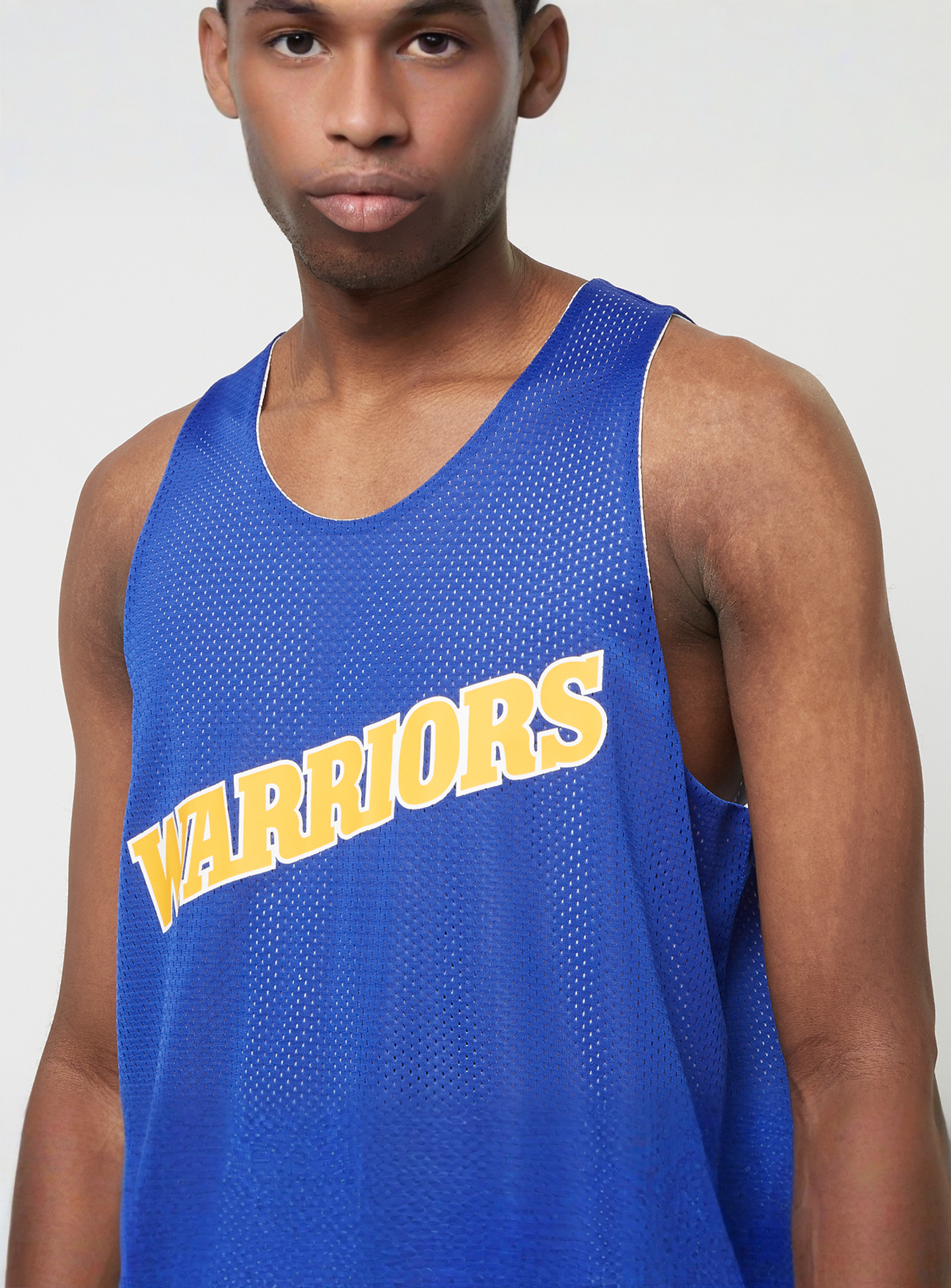 Mitchell & Ness, NBA Reversible Mesh Tank Vintage Logo Golden Warriors, blue, Image 4 of 8