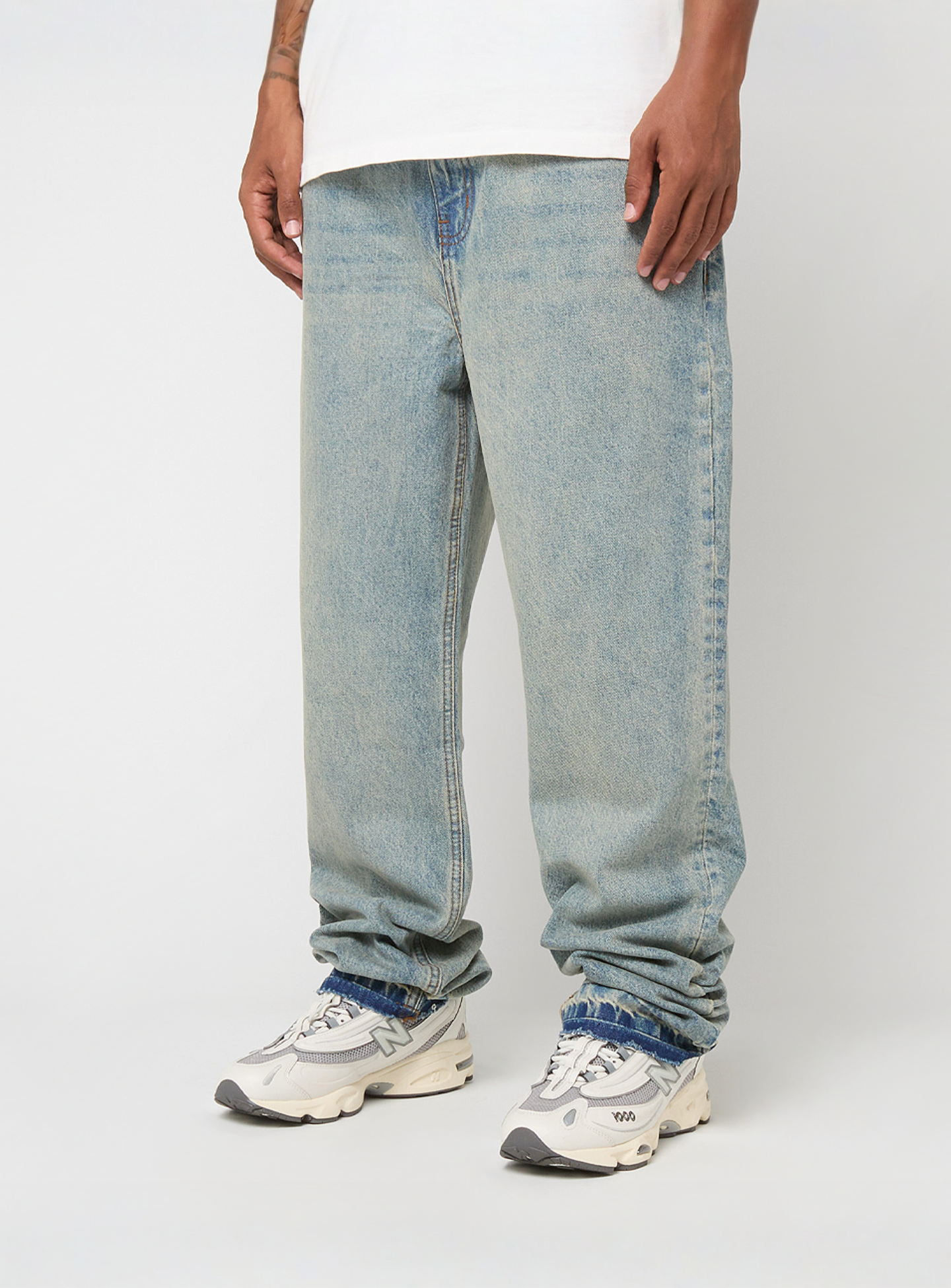 2Y STUDIOS, ARUN OPEN HEM STRAIGHT JEANS SAND BLUE, blue, Image 1 of 5