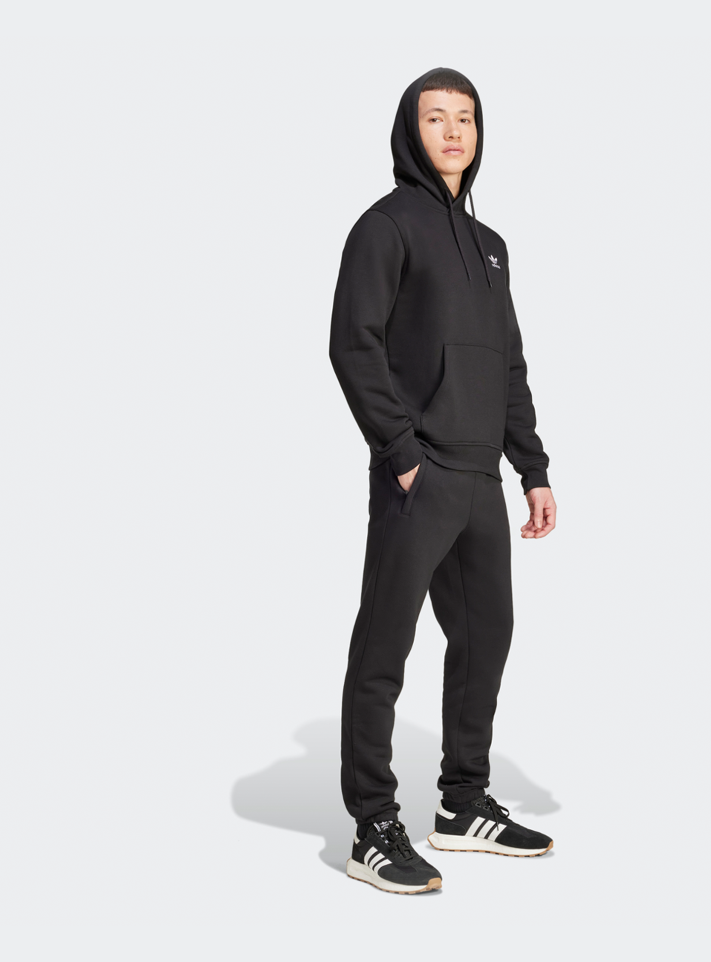 adidas Originals, Trefoil Essentials Hoodie, black, Image 5 of 5
