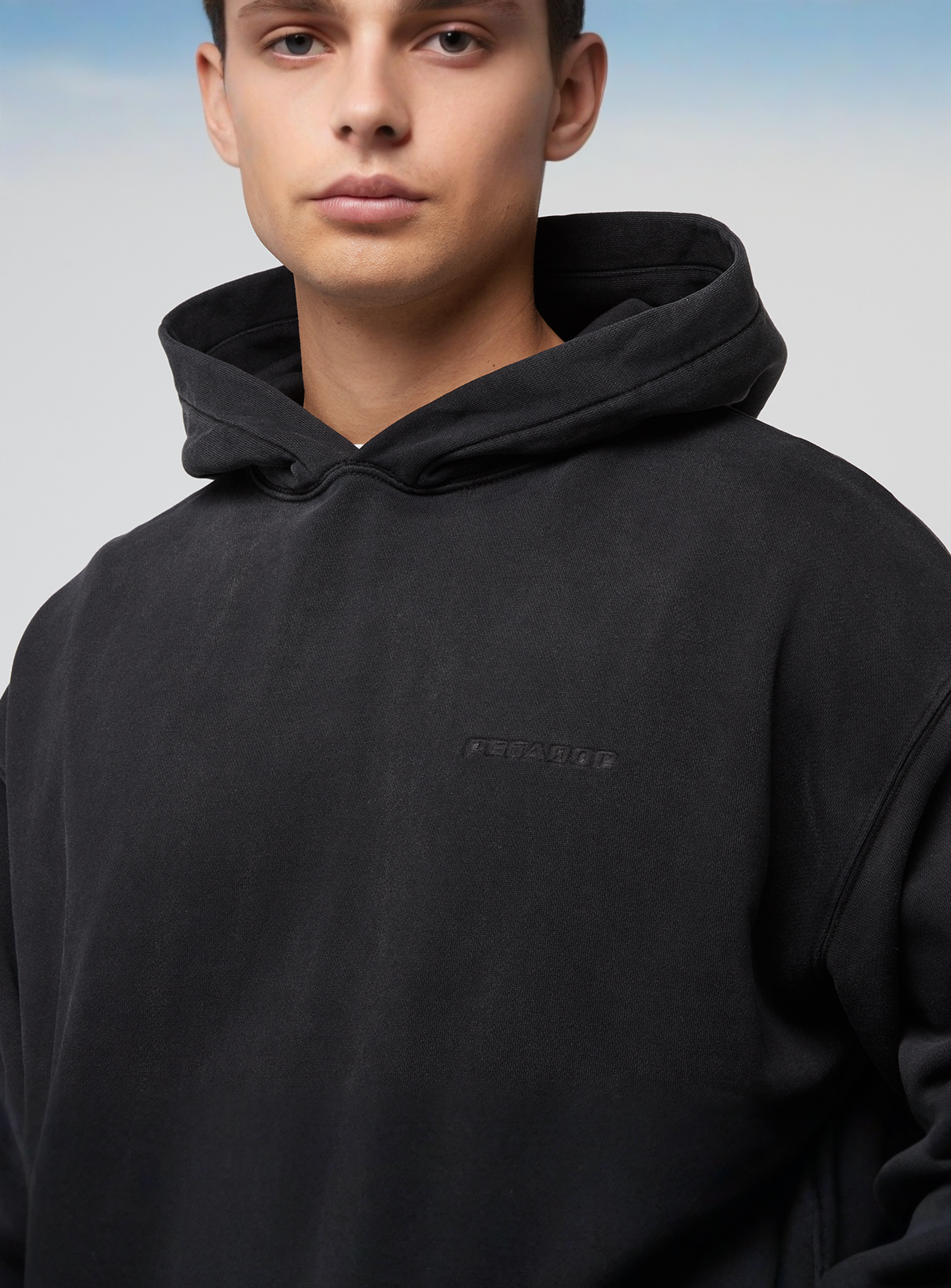Pegador, Logo Oversized Hoodie, black, Image 3 of 4