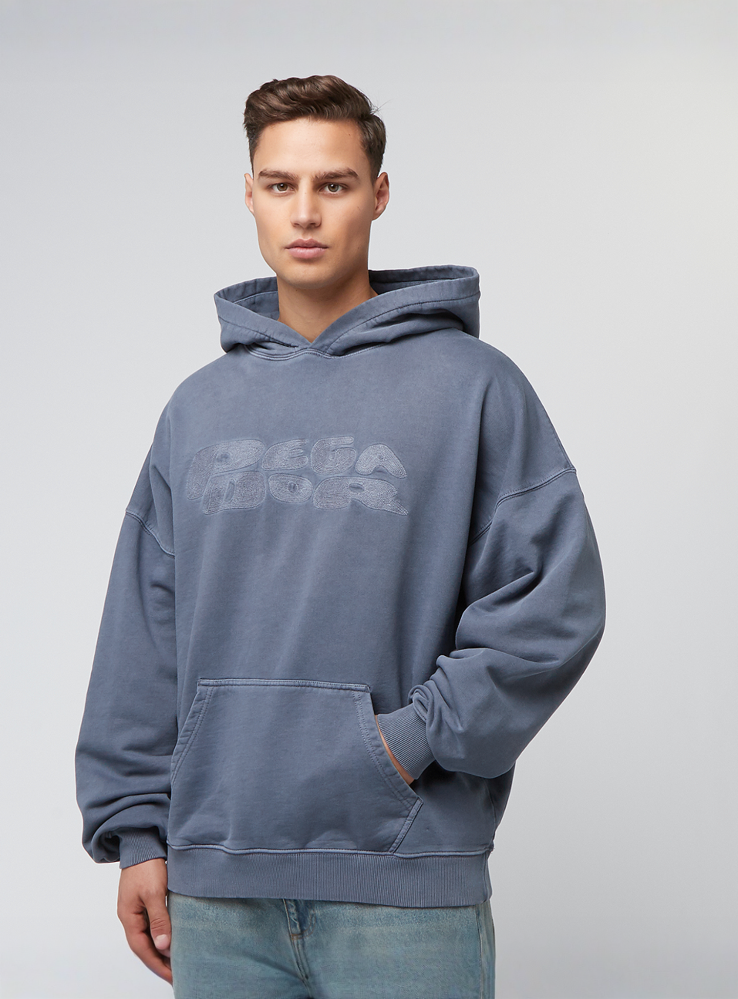 Pegador, Drew Terry Boxy Hoodie, blue, Image 1 of 4