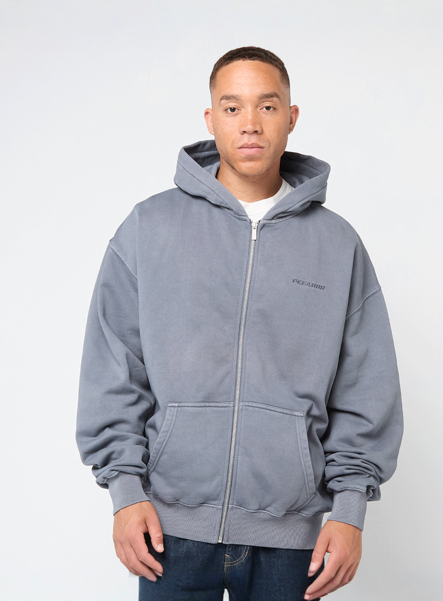 Pegador, Logo Oversized Sweat Jacket, grey, Image 1 of 4