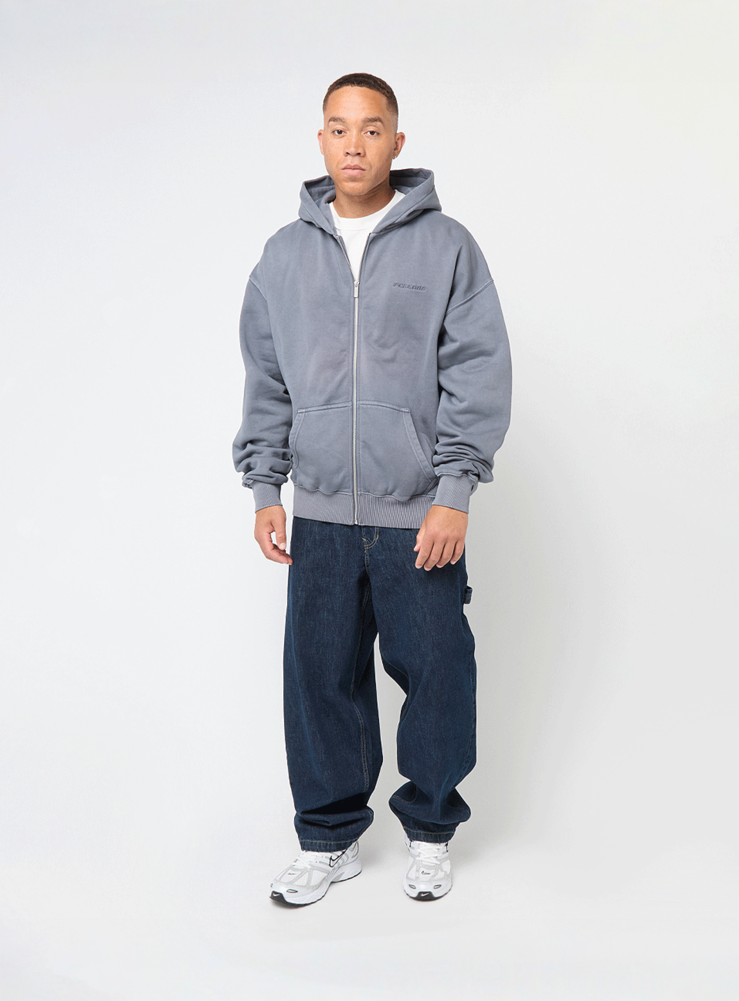 Pegador, Logo Oversized Sweat Jacket, grey, Image 4 of 4