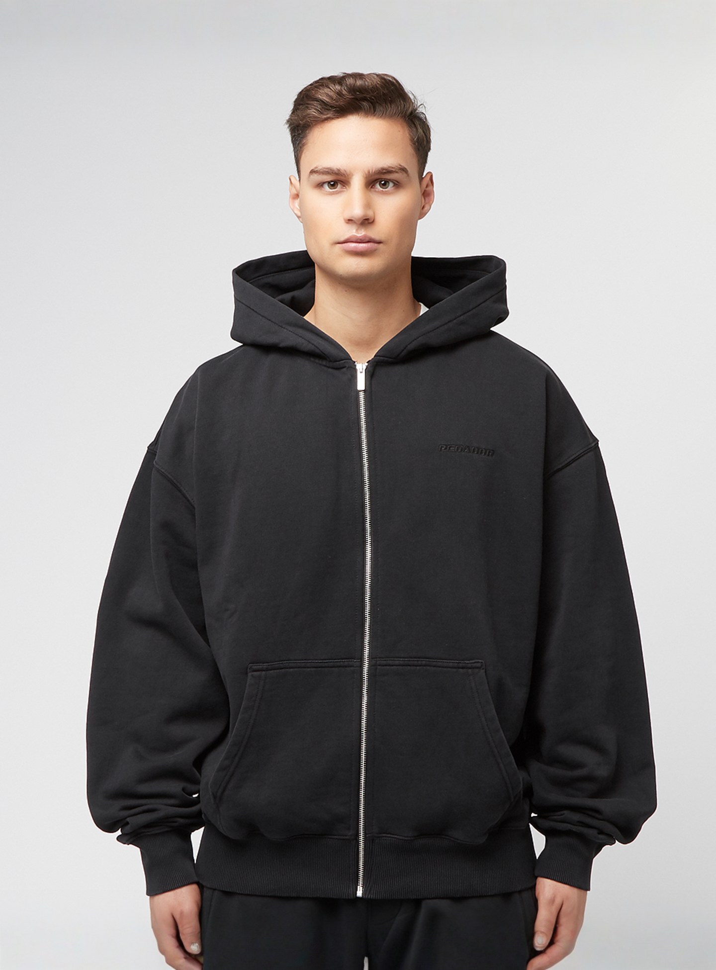 Pegador, Logo Oversized Sweat Jacket, black, Image 1 of 4