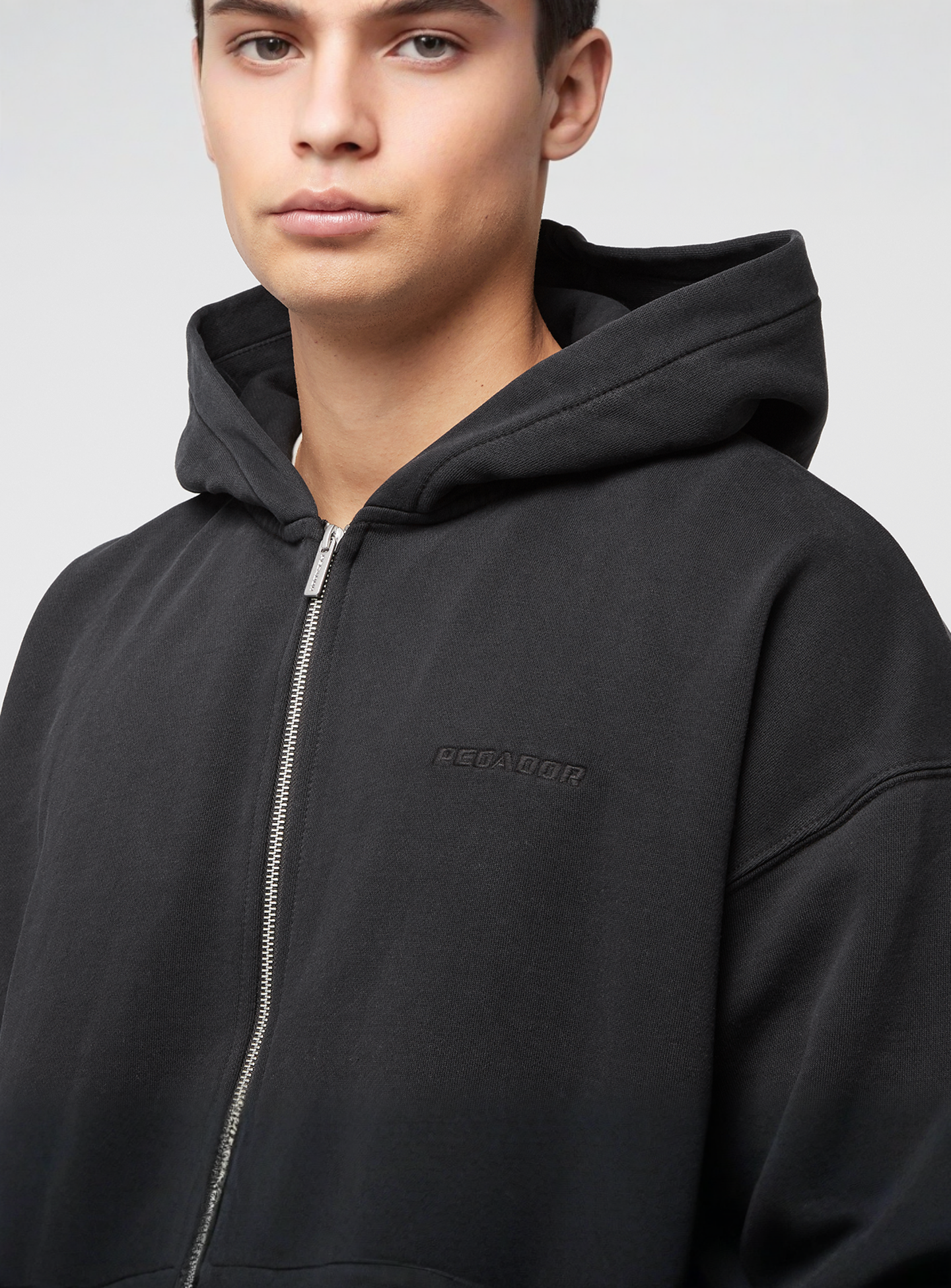 Pegador, Logo Oversized Sweat Jacket, black, Image 3 of 4