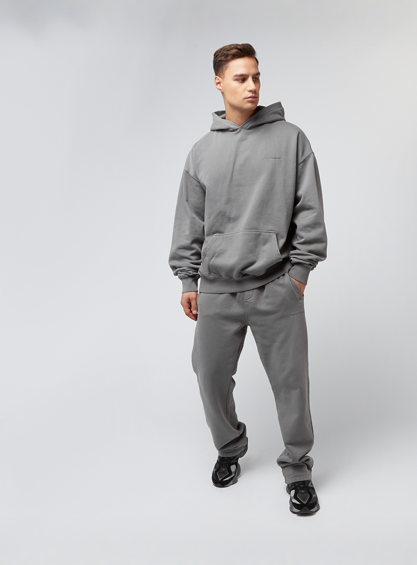 Pegador, Logo Wide Sweat Pants, grey, Image 4 of 4