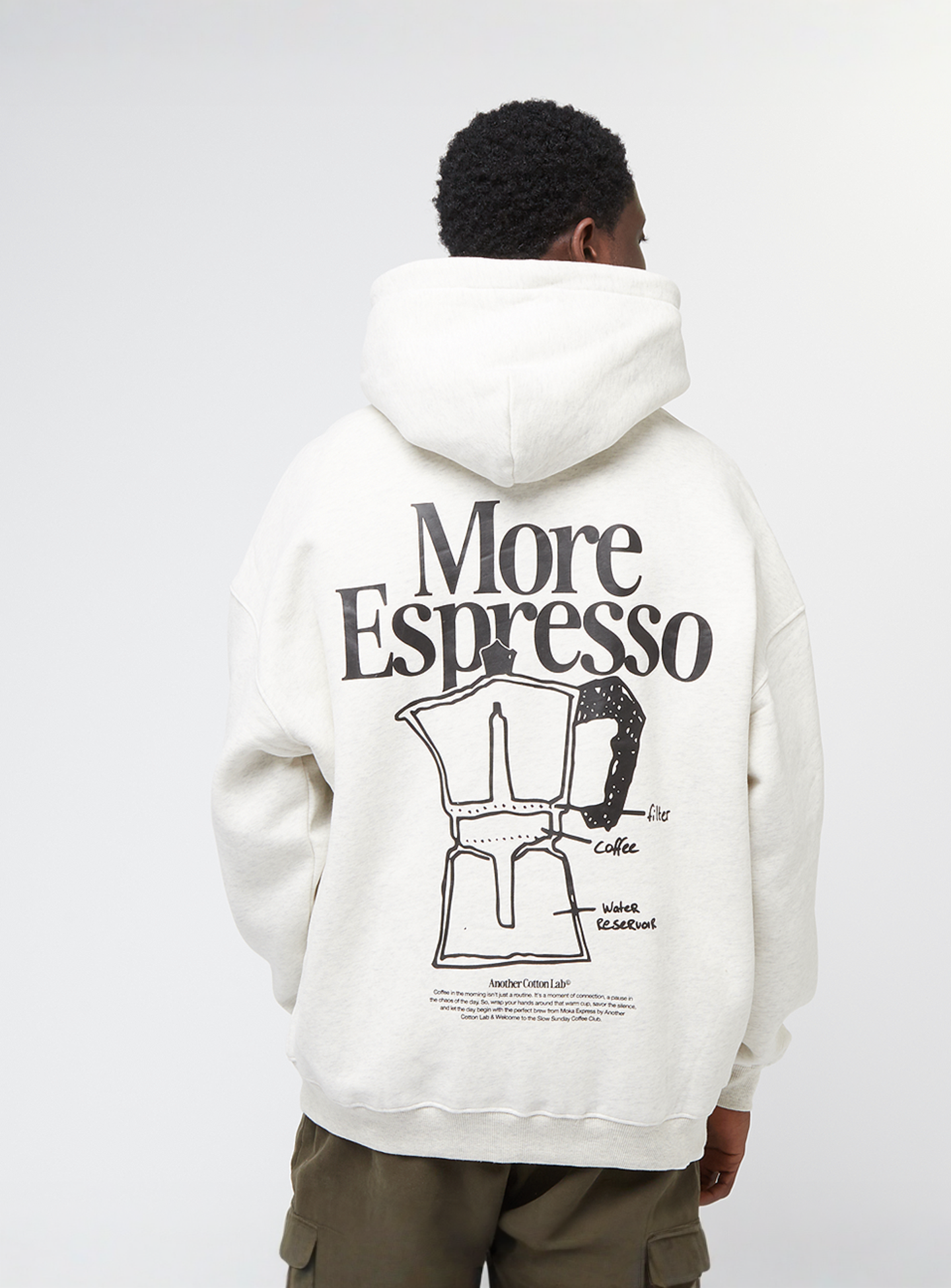 Another Cotton Lab, More Espresso Oversized Hoodie, grey, Image 1 of 5