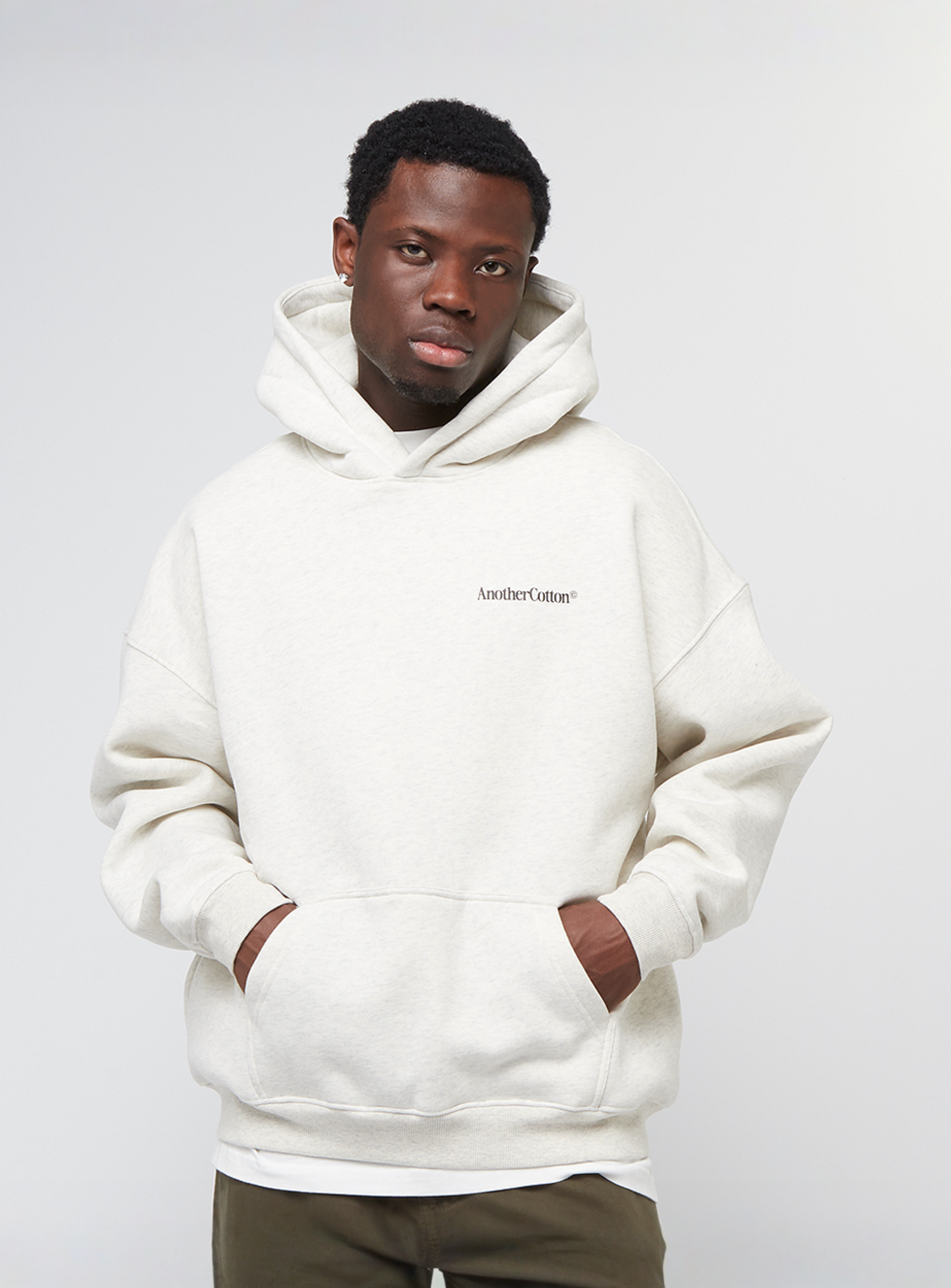 Another Cotton Lab, More Espresso Oversized Hoodie, grey, Image 2 of 5