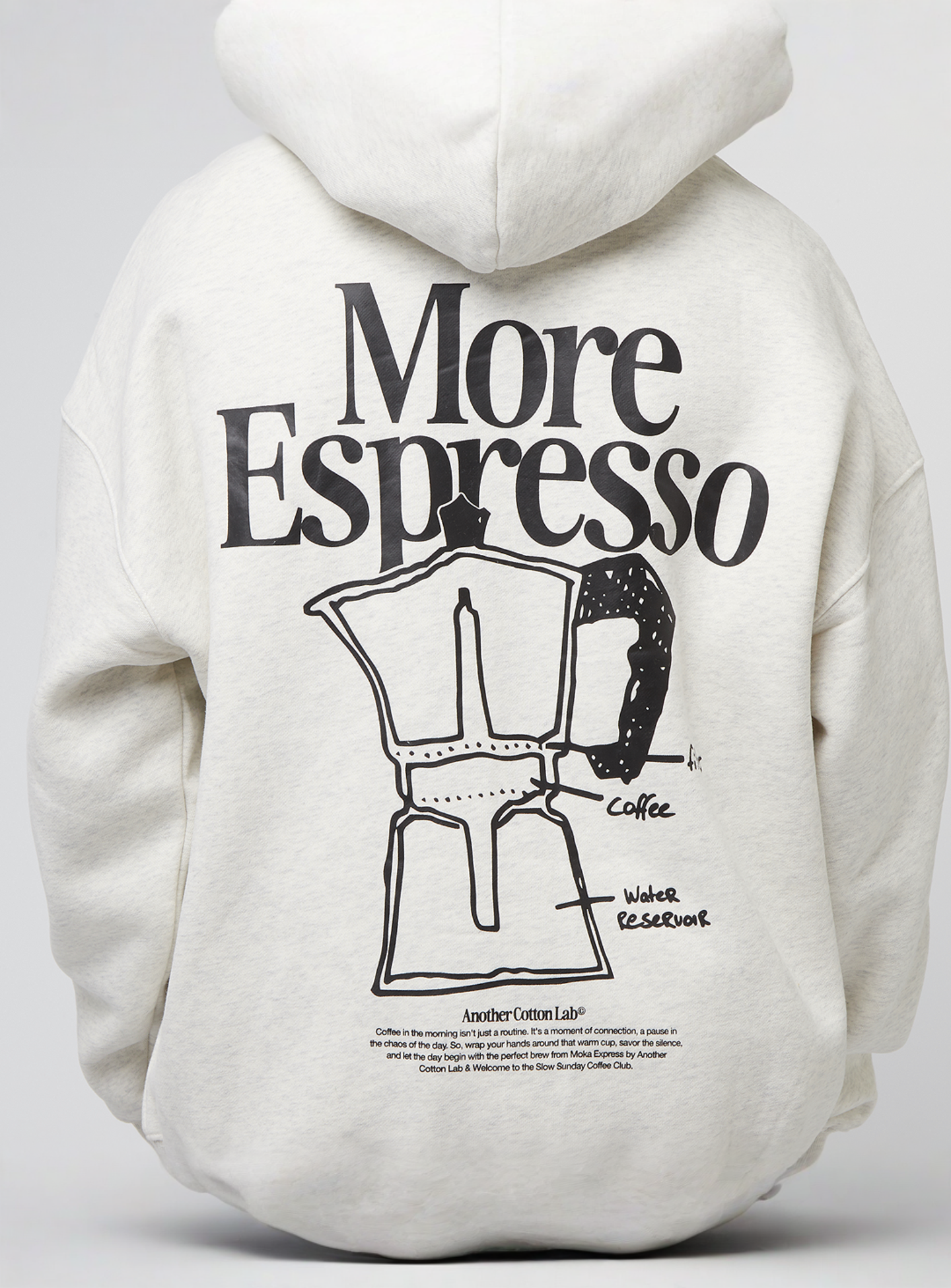 Another Cotton Lab, More Espresso Oversized Hoodie, grey, Image 4 of 5