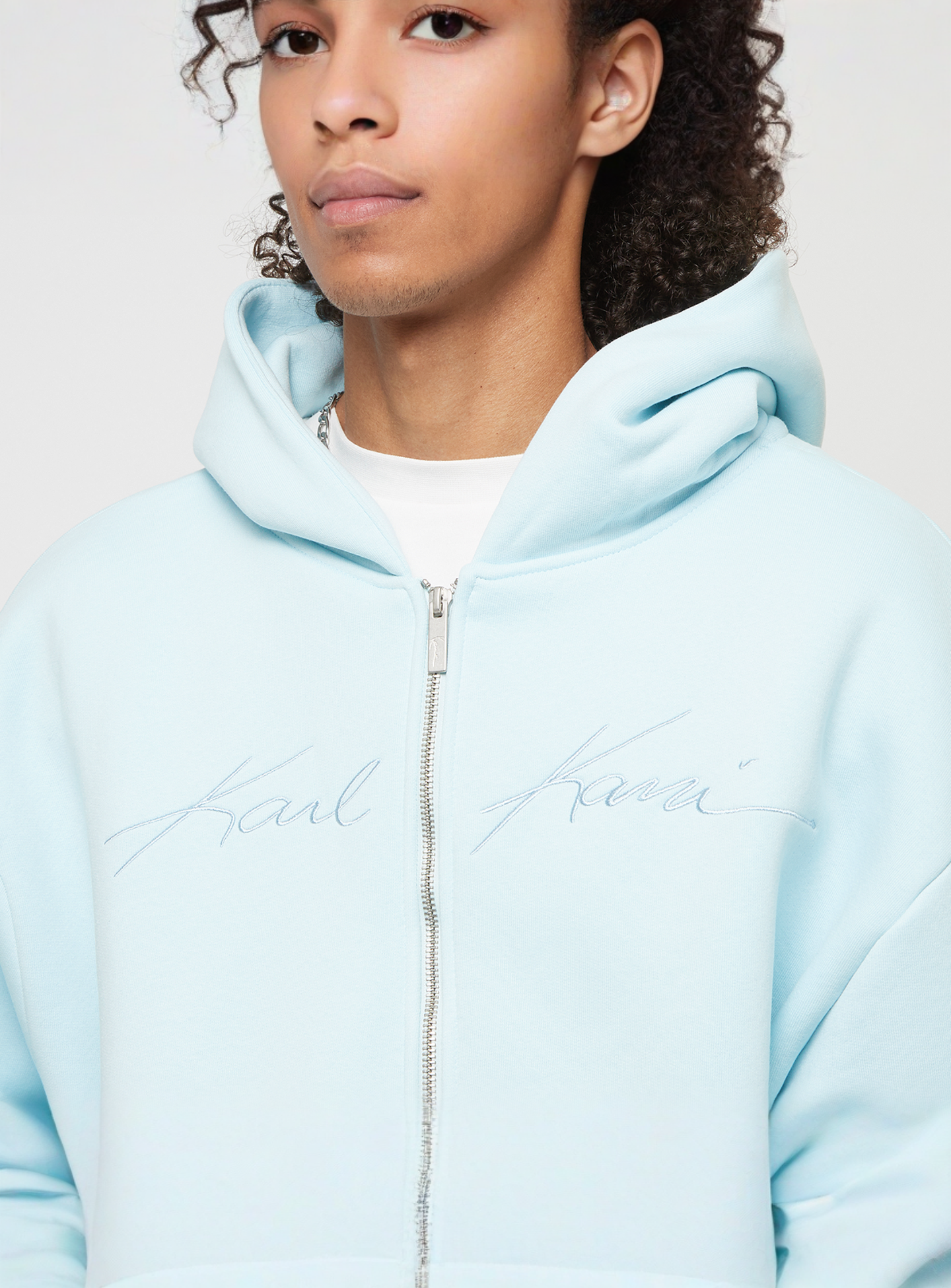Karl Kani, Autograph Heavy Sweat Oversized Ziphoodie, blue, Image 3 of 4