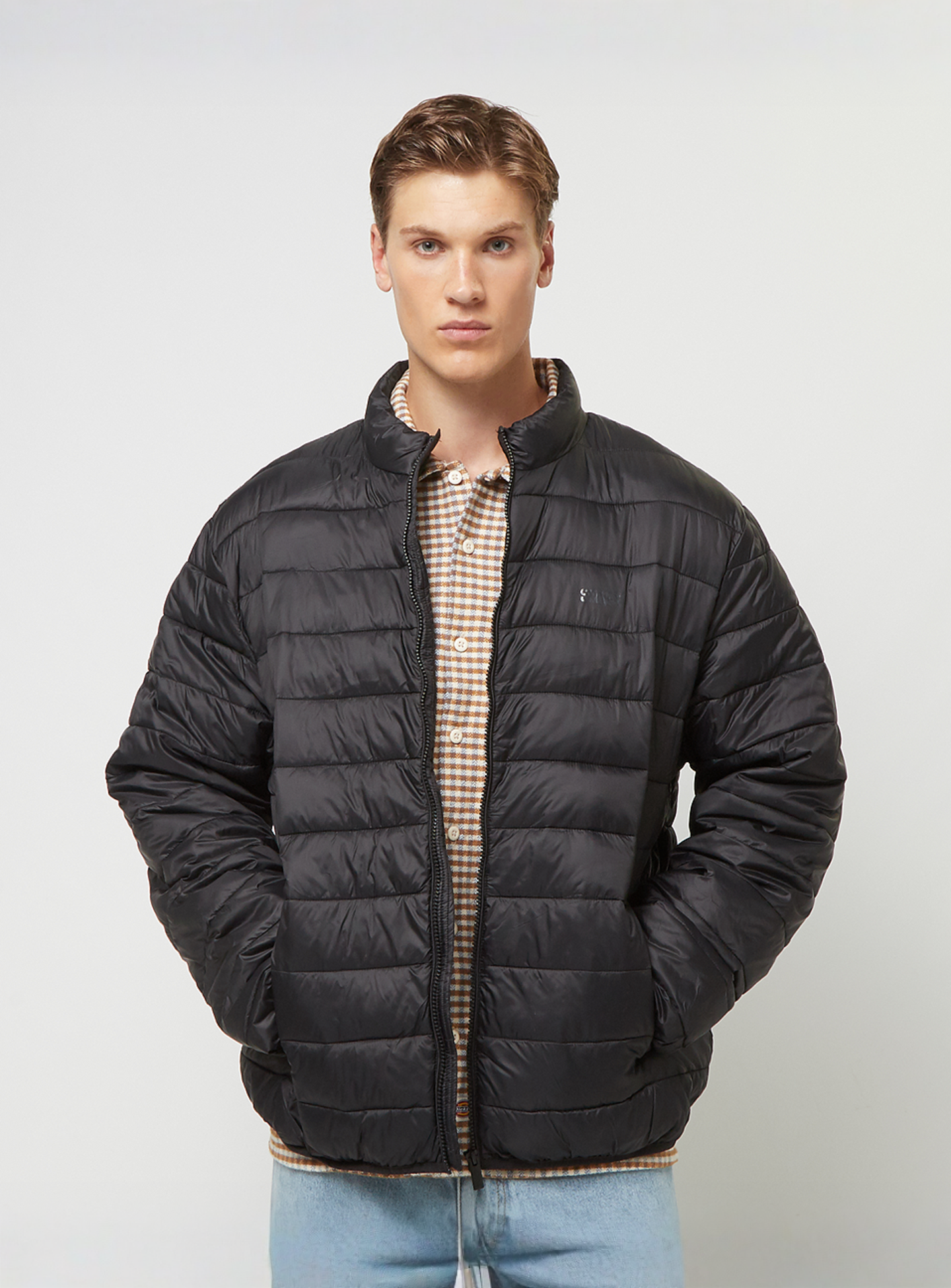 SNIPES, Small Logo Light Puffer Jacket, black, Image 1 of 5