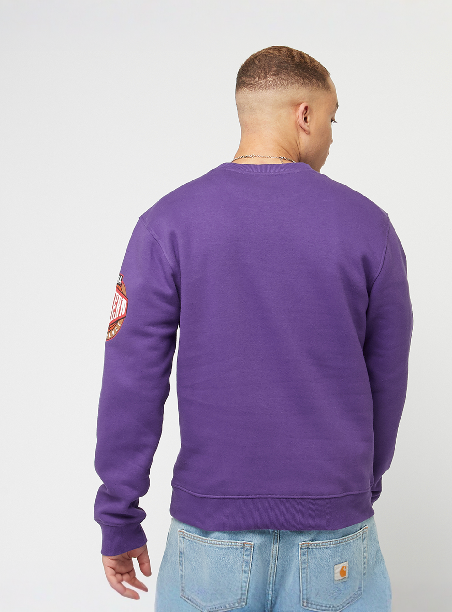 Mitchell & Ness, NBA Los Angeles Lakers There & Back Fleece Crew, purple, Image 2 of 6