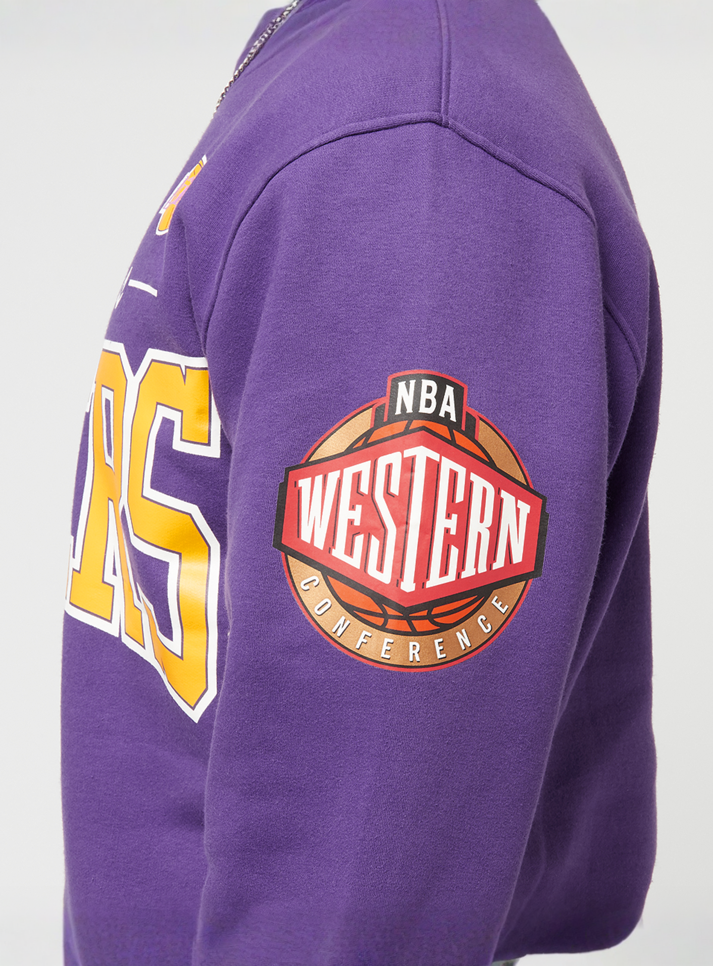 Mitchell & Ness, NBA Los Angeles Lakers There & Back Fleece Crew, purple, Image 4 of 6