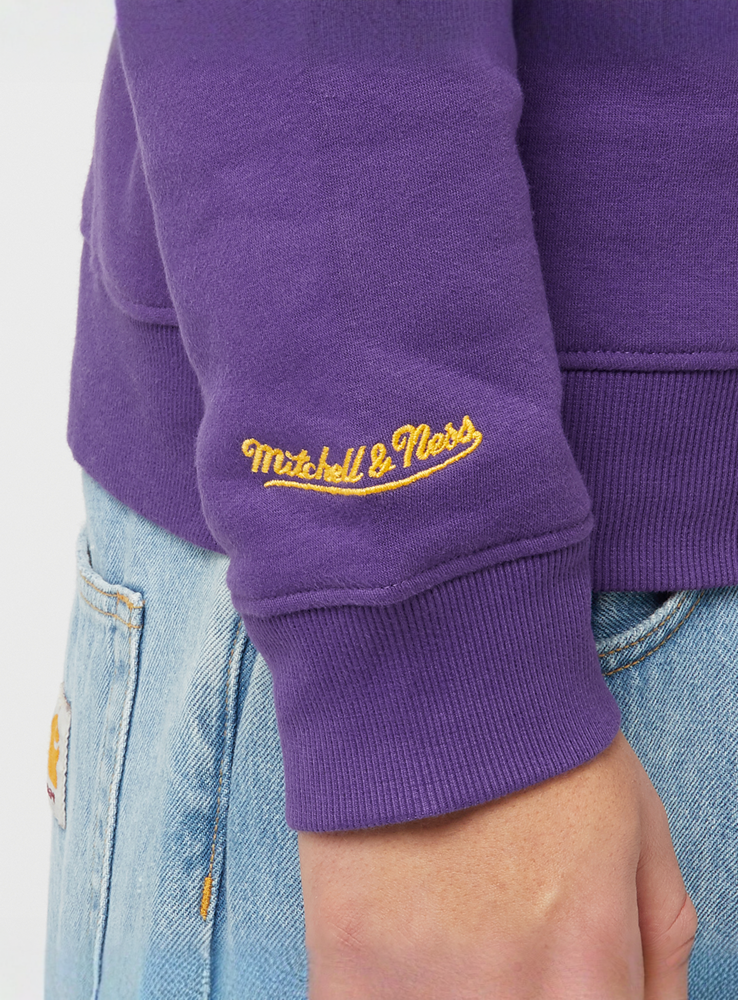 Mitchell & Ness, NBA Los Angeles Lakers There & Back Fleece Crew, purple, Image 5 of 6