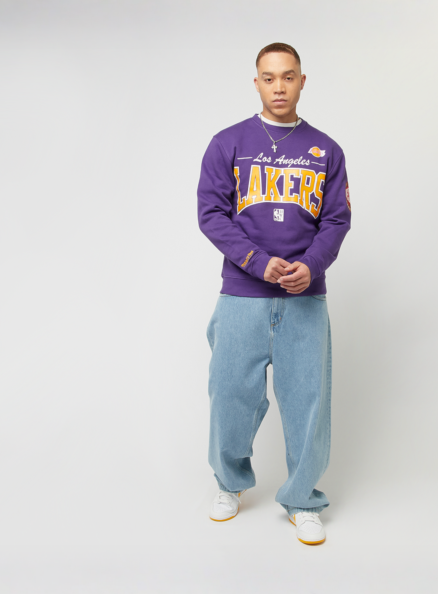 Mitchell & Ness, NBA Los Angeles Lakers There & Back Fleece Crew, purple, Image 6 of 6