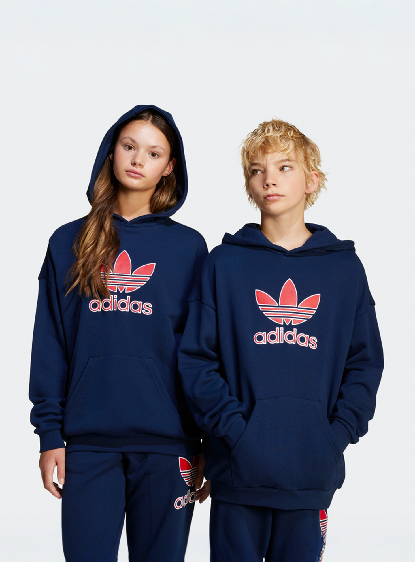 adidas Originals, Big Logo Oversizes Kids Hoodie, blue, Image 1 of 5