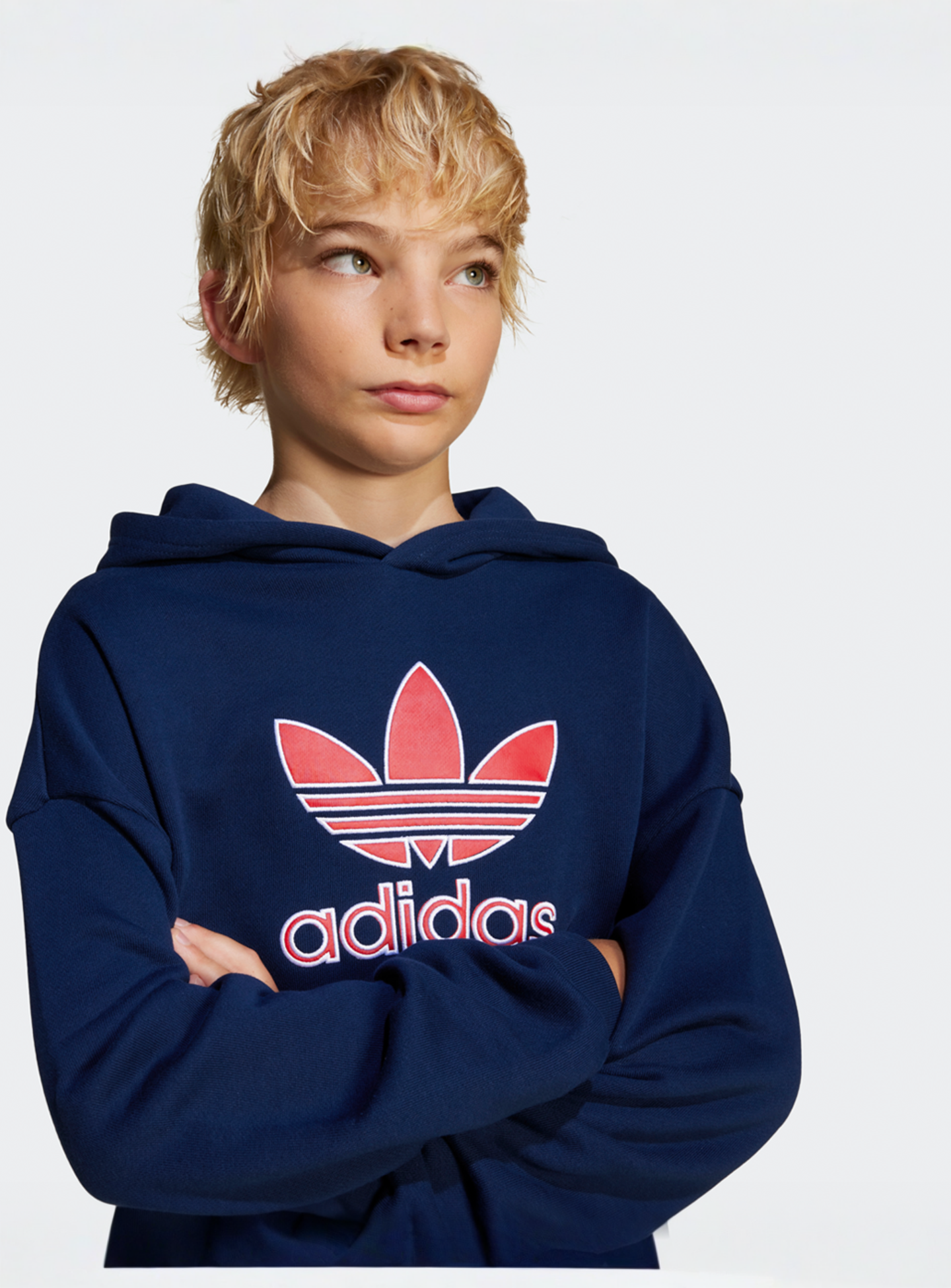 adidas Originals, Big Logo Oversizes Kids Hoodie, blue, Image 3 of 5