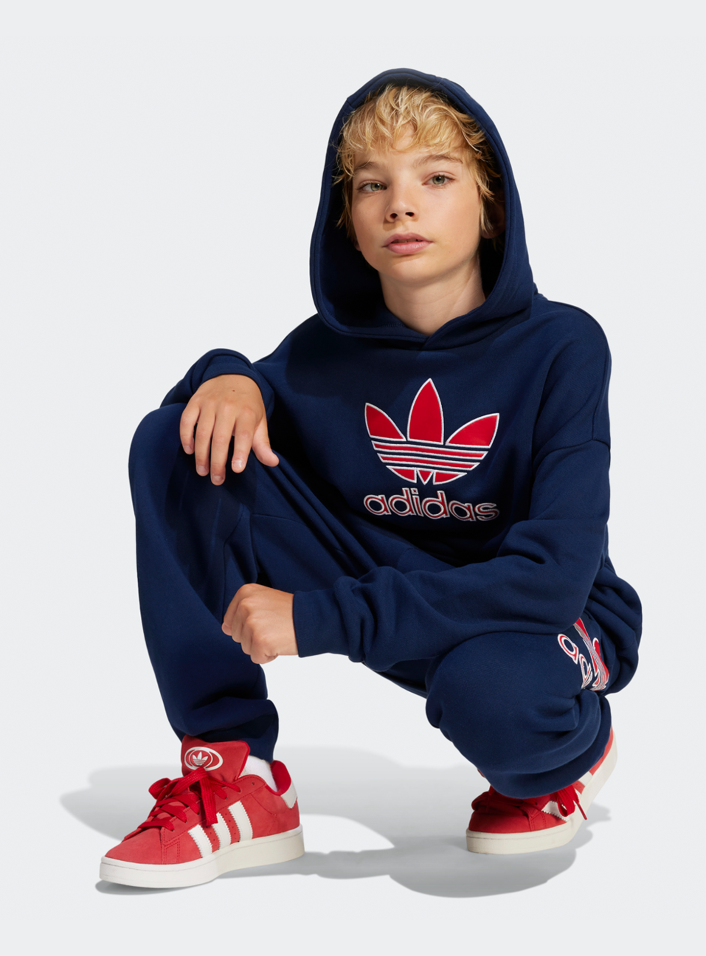 adidas Originals, Big Logo Oversizes Kids Hoodie, blue, Image 5 of 5