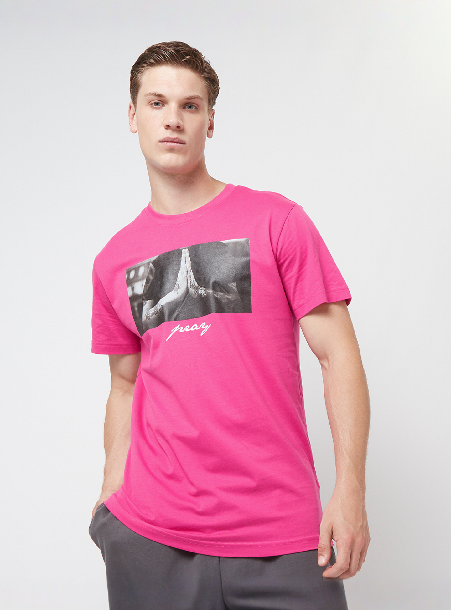 Mister Tee, Pray Tee, light pink, Image 1 of 4