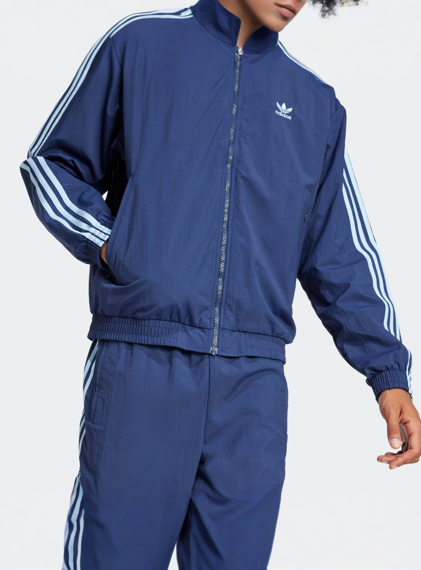 adidas Originals, Adicolor Woven Firebird Track Top, blue, Image 4 of 5