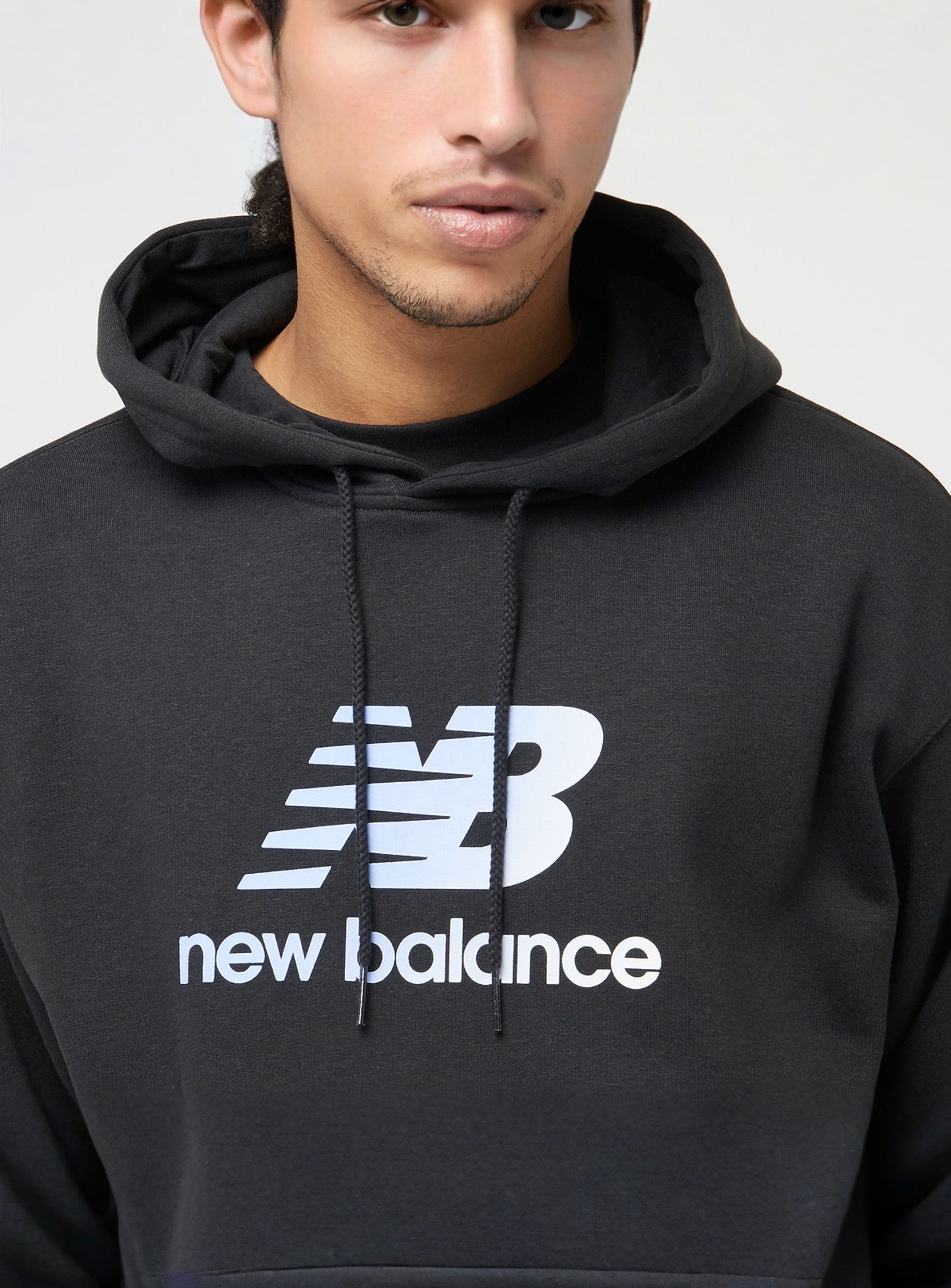 New Balance, Stacked Logo Graphic Hoodie, black, Image 3 of 4