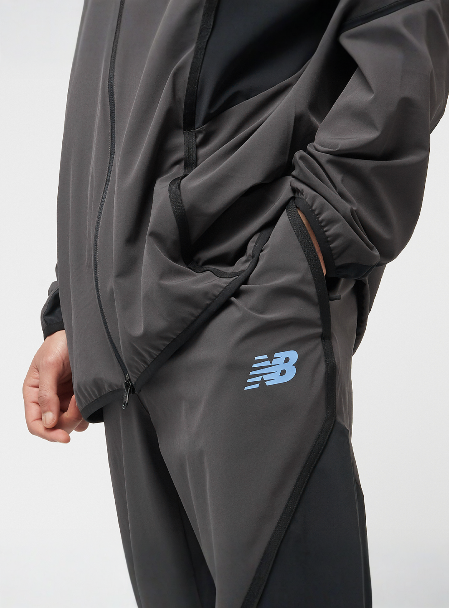 New Balance, Woven Tapered Track Pant, grey, Image 3 of 4