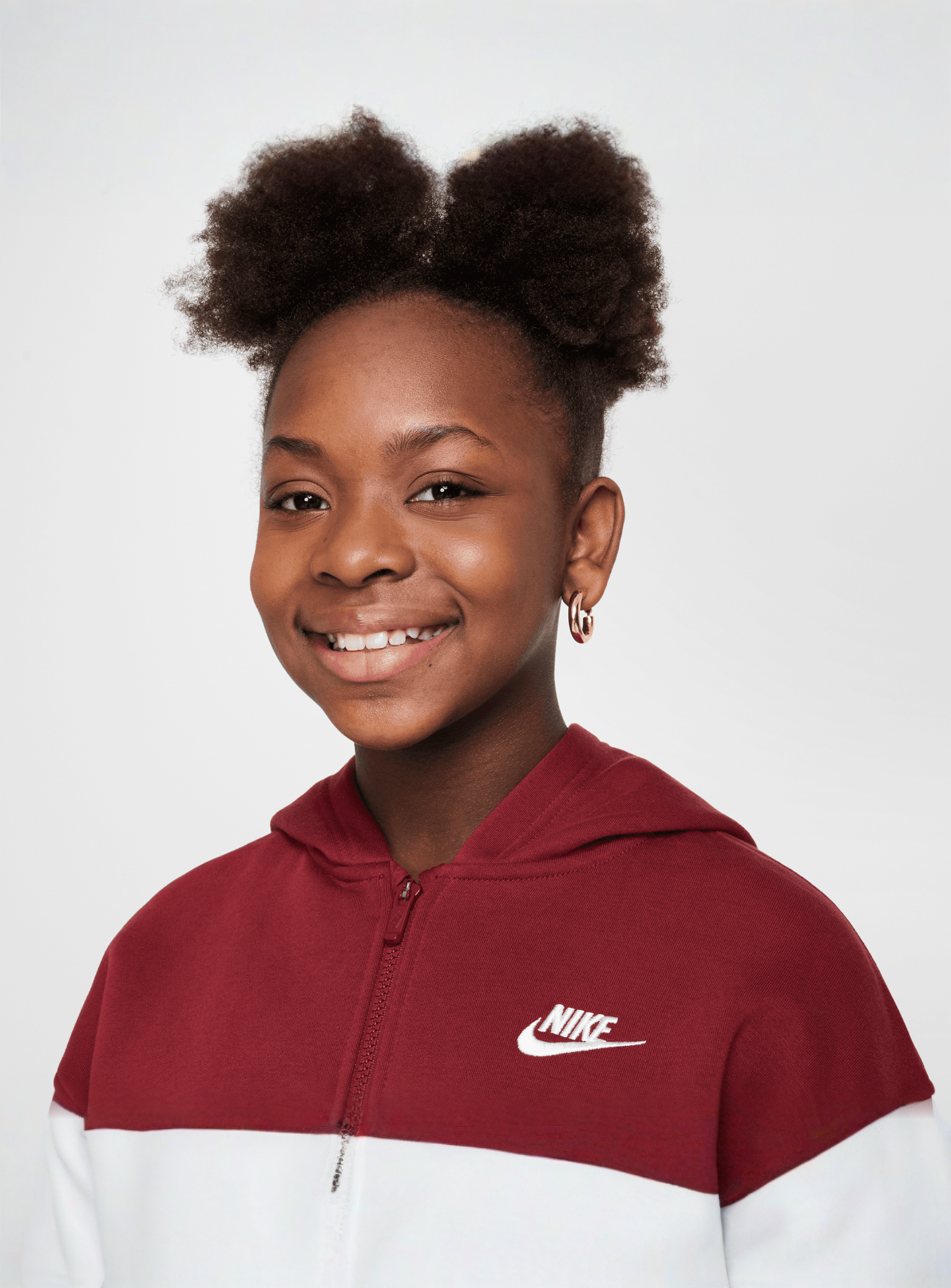 Nike, Sportswear Club Fleece Oversized Full-Zip Hoodie, red, Image 3 of 7