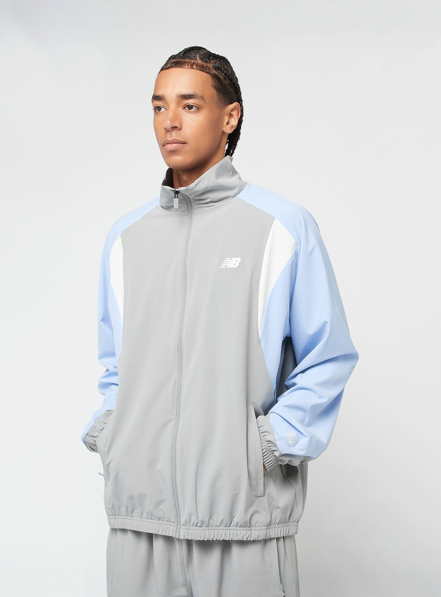 New Balance, Woven Track Jacket, grey, Image 1 of 5