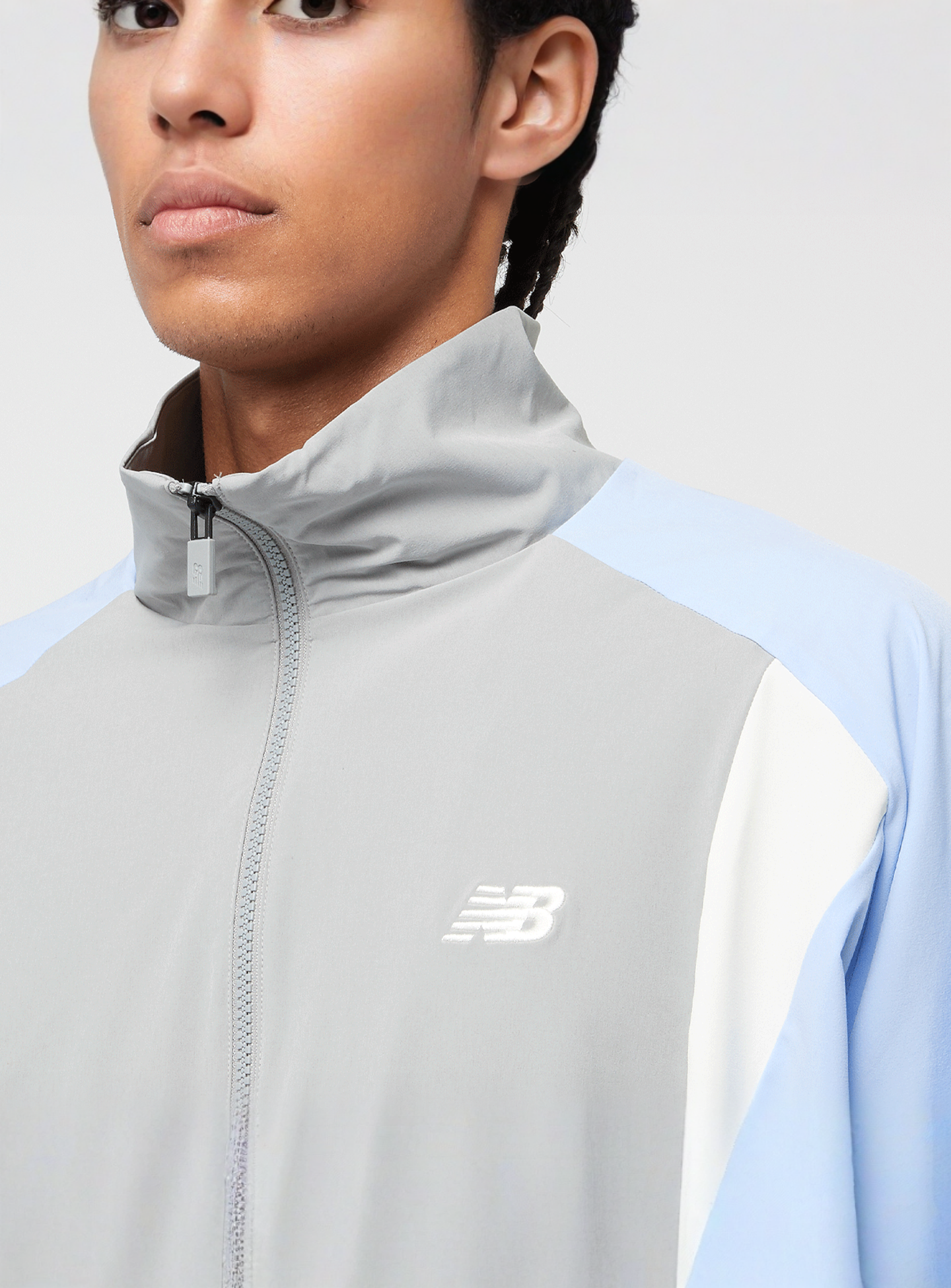 New Balance, Woven Track Jacket, grey, Image 3 of 5