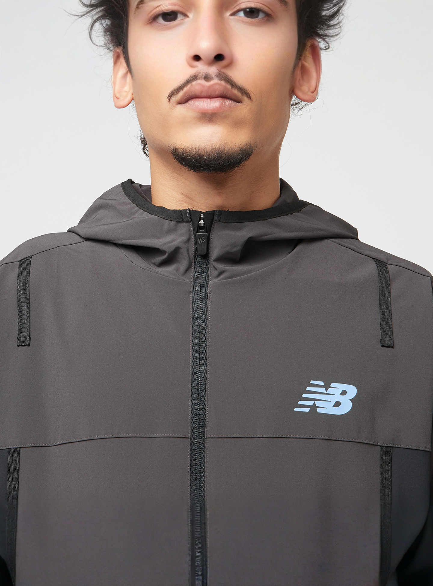 New Balance, Woven Full Zip Jacket, grey, Image 3 of 4