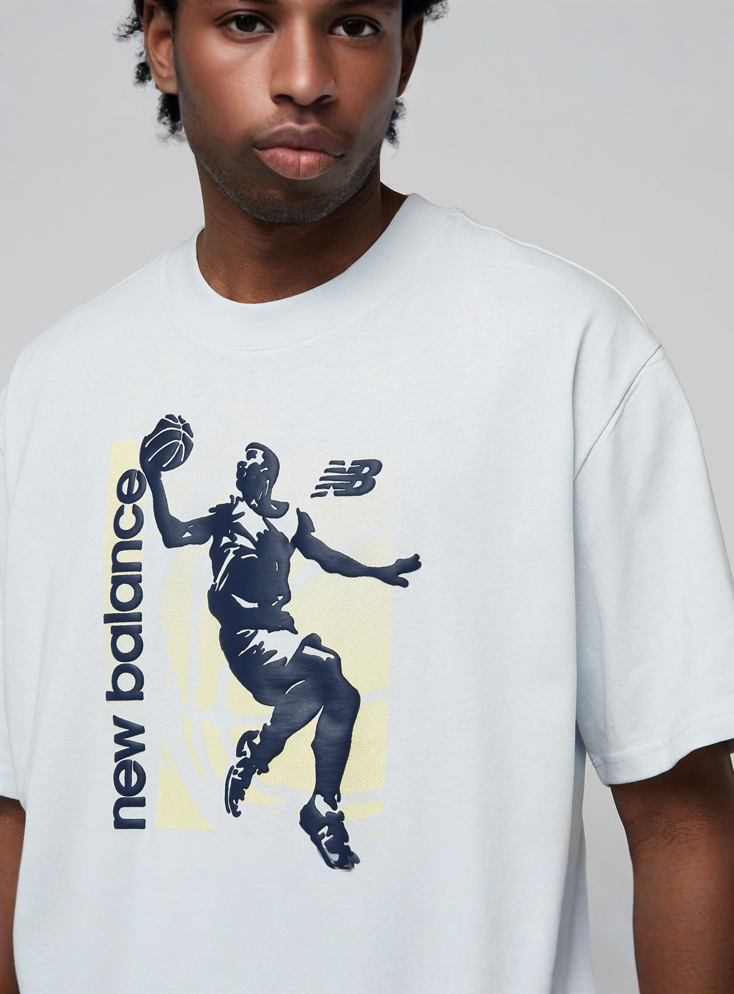 New Balance, Hoops Graphic Vintage T-Shirt, blue, Image 3 of 4