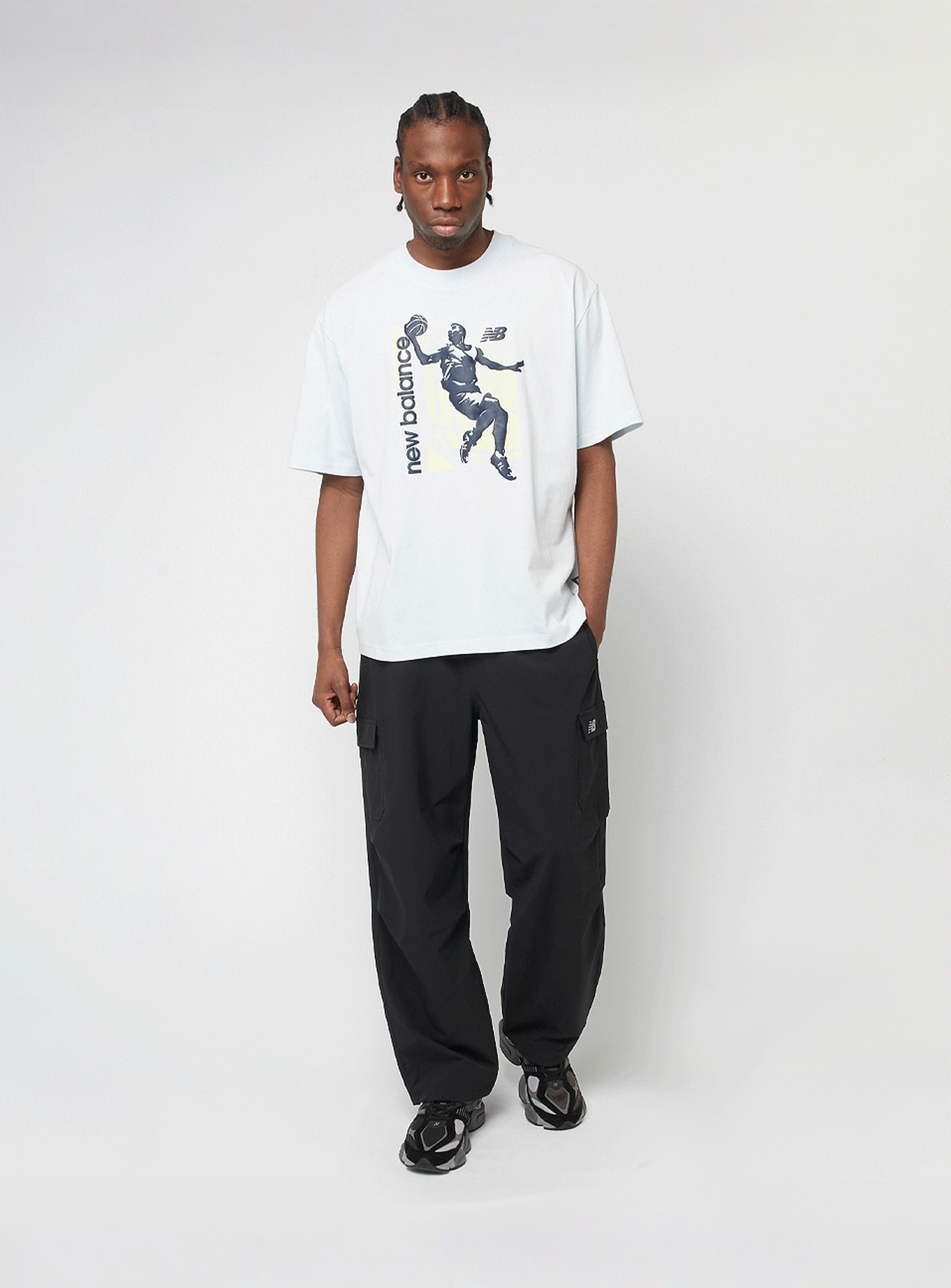 New Balance, Hoops Graphic Vintage T-Shirt, blue, Image 4 of 4