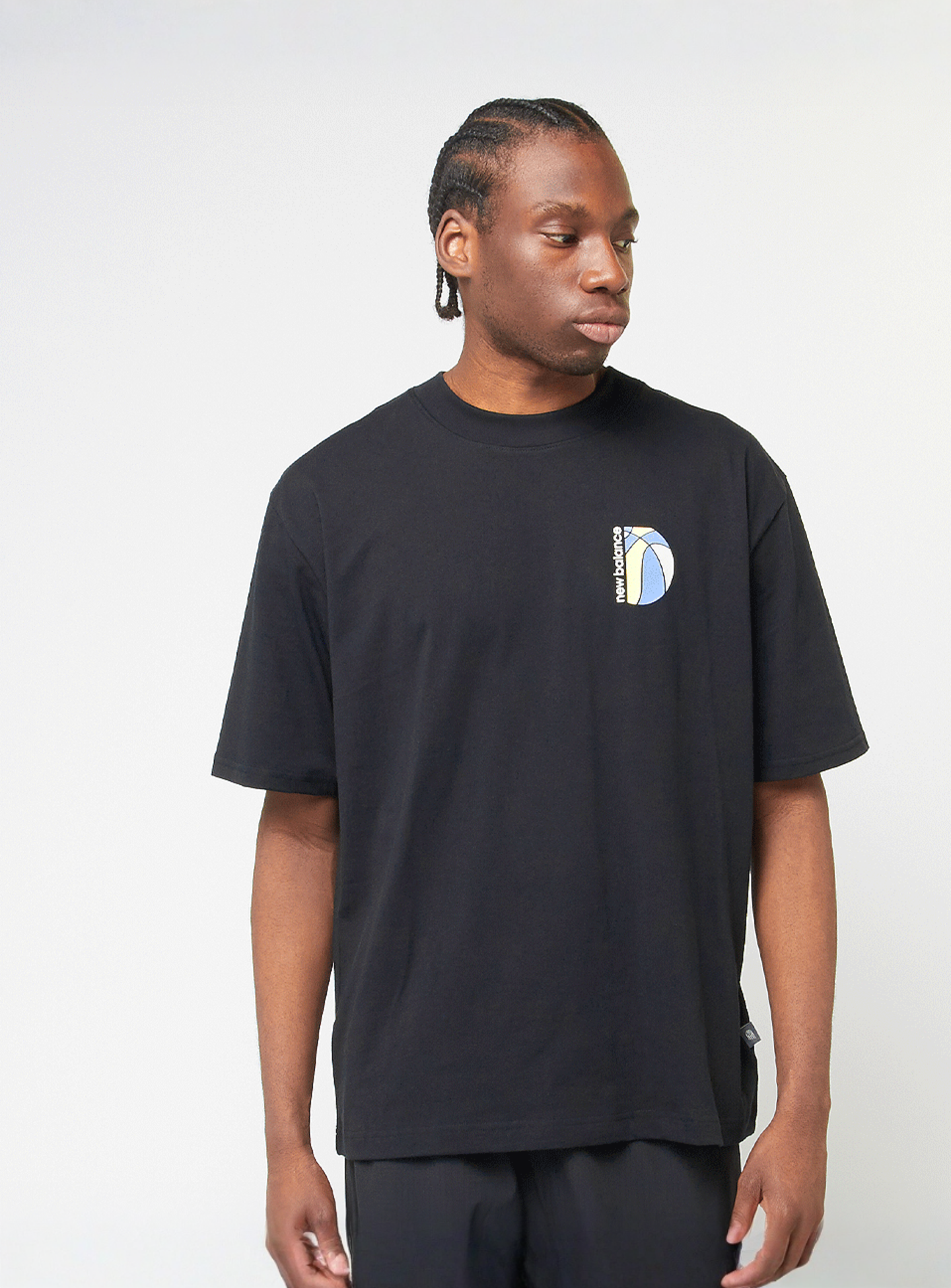 New Balance, Hoops Mosaic Court Graphic T-Shirt, black, Image 2 of 5