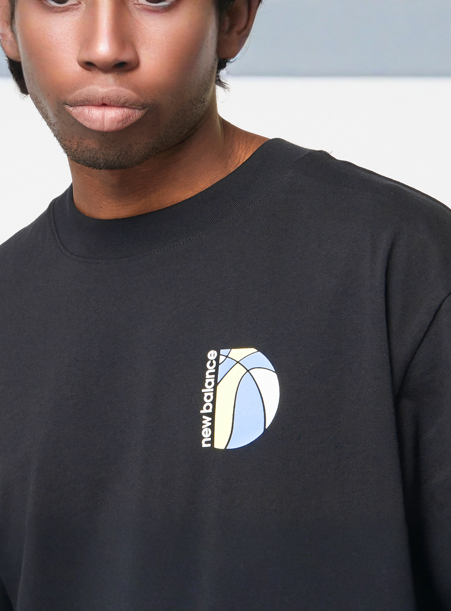 New Balance, Hoops Mosaic Court Graphic T-Shirt, black, Image 3 of 5