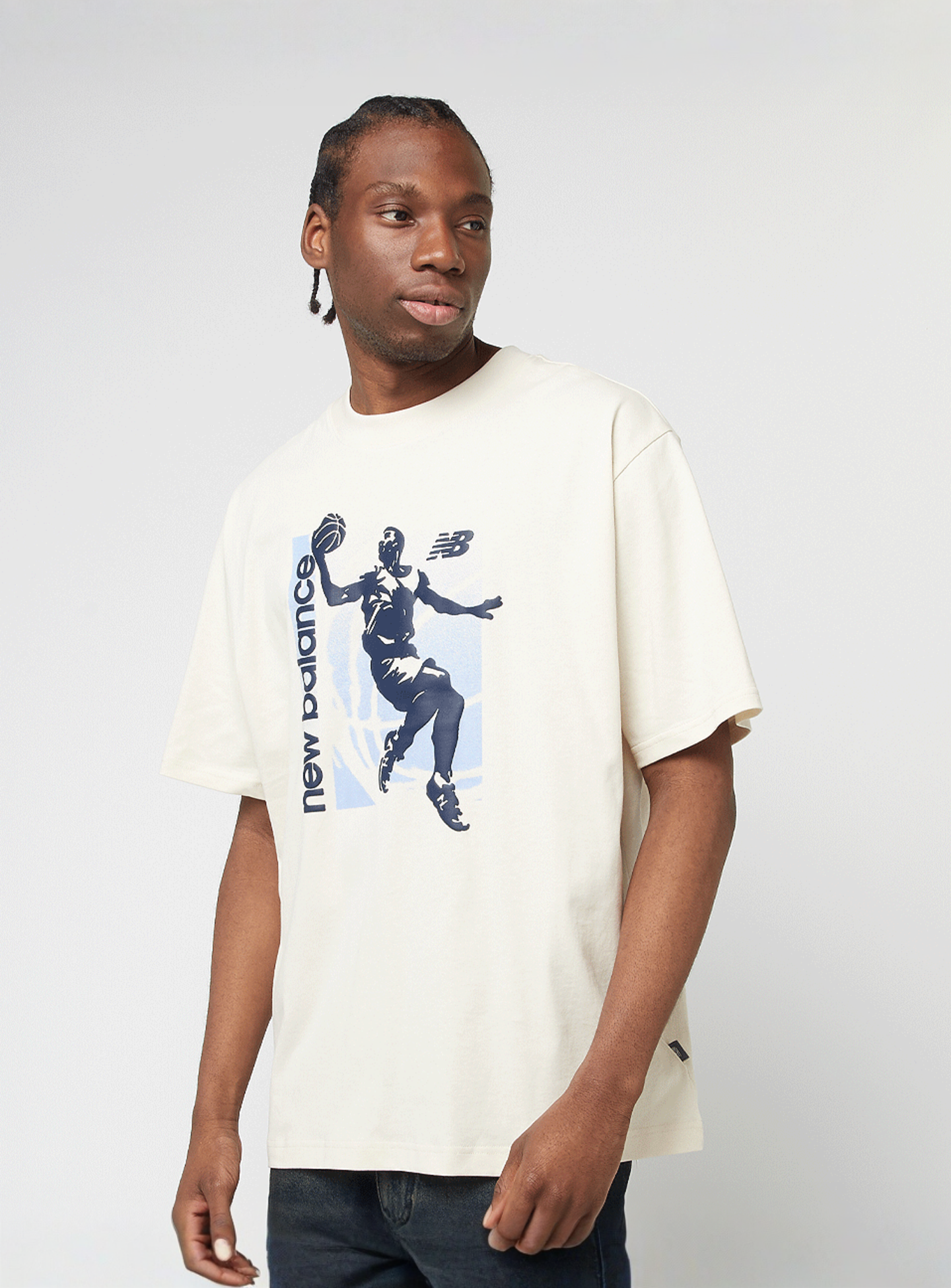 New Balance, Hoops Graphic Vintage T-Shirt, beige, Image 1 of 4