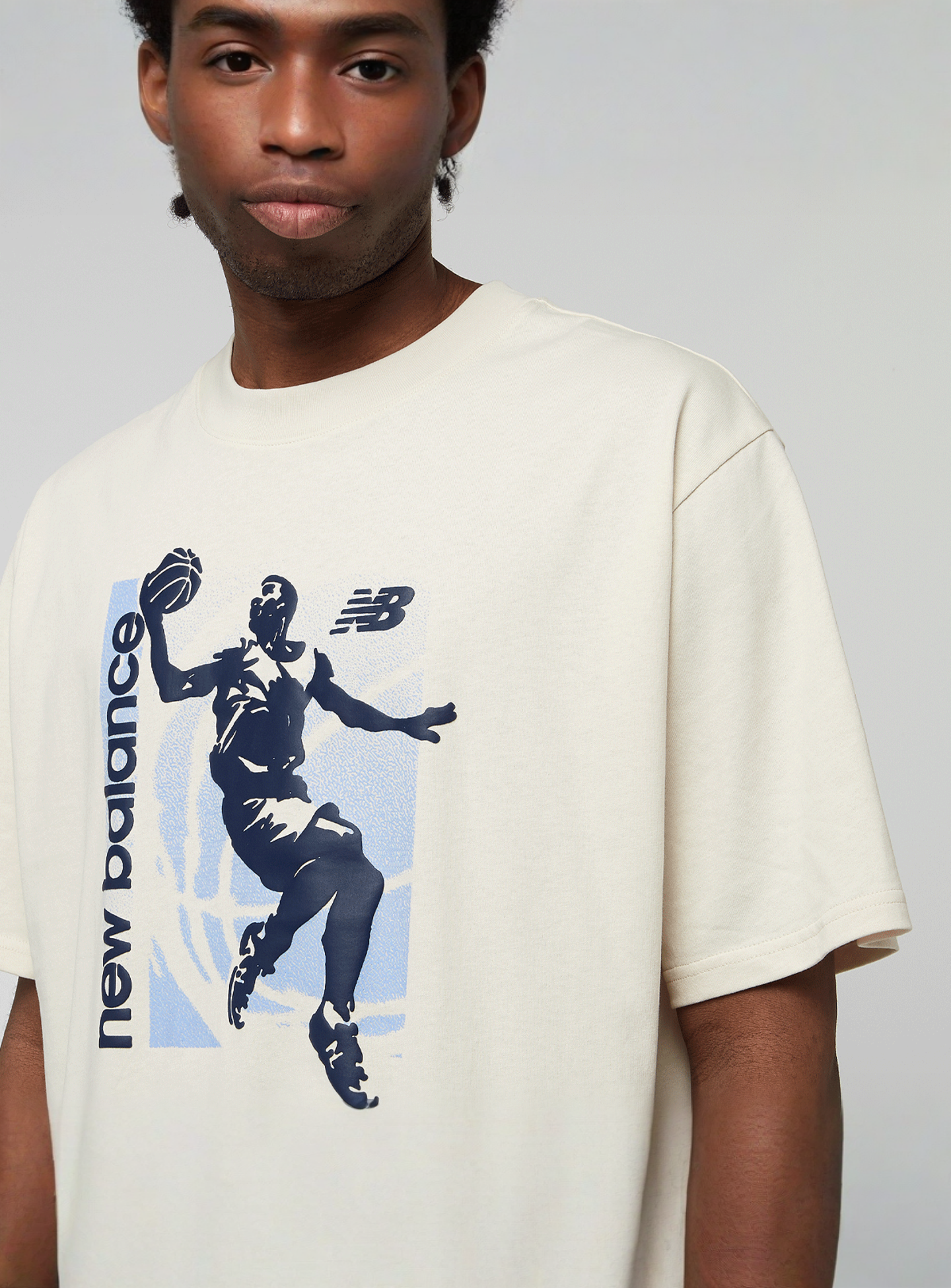 New Balance, Hoops Graphic Vintage T-Shirt, beige, Image 3 of 4