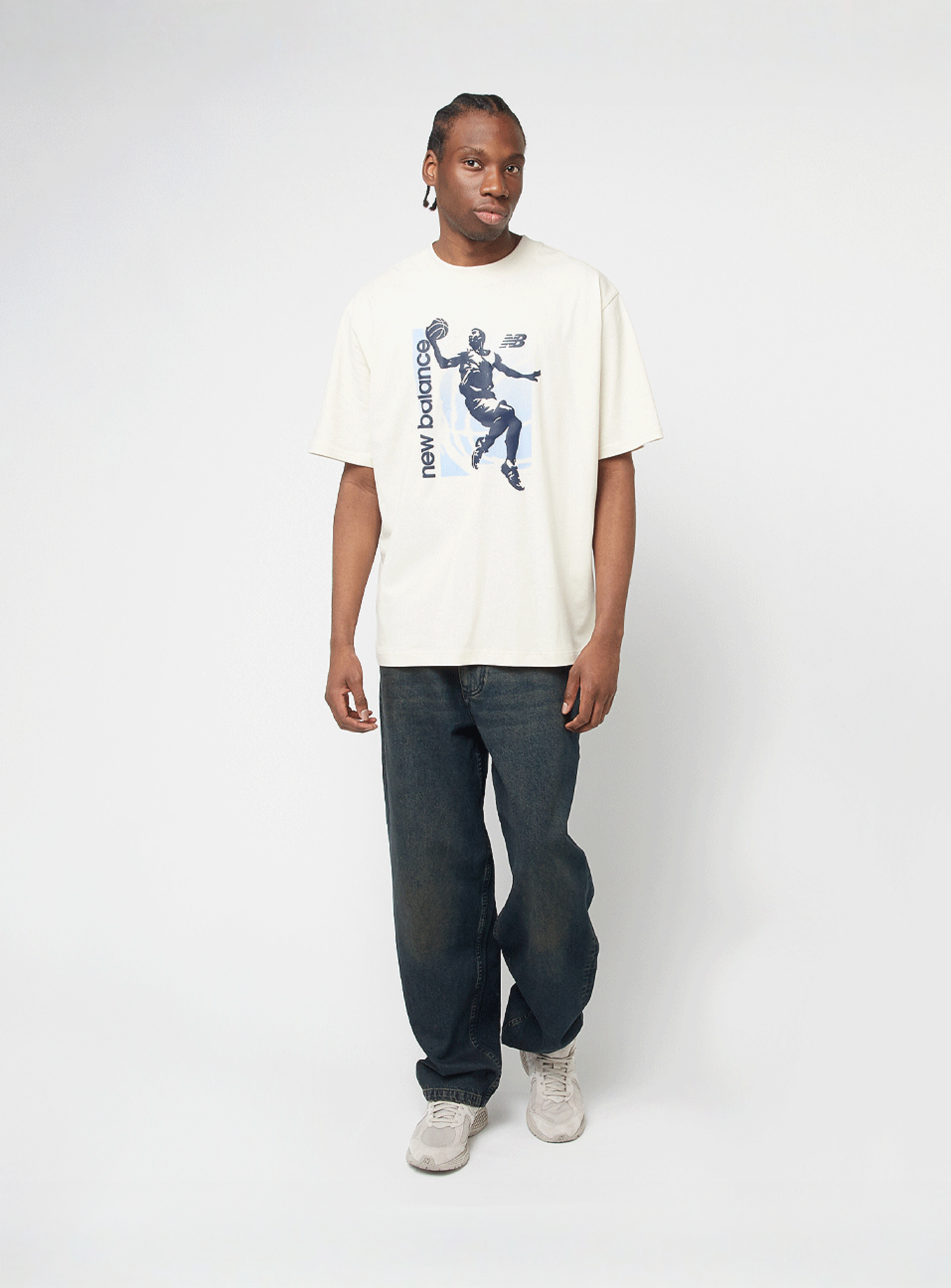 New Balance, Hoops Graphic Vintage T-Shirt, beige, Image 4 of 4